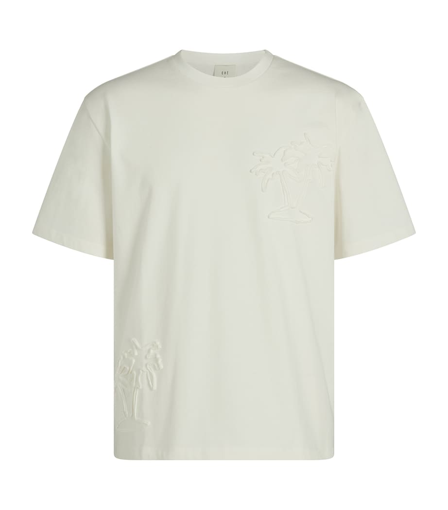 Cotton Palmeiras Applique T-Shirt IVORY Image 1