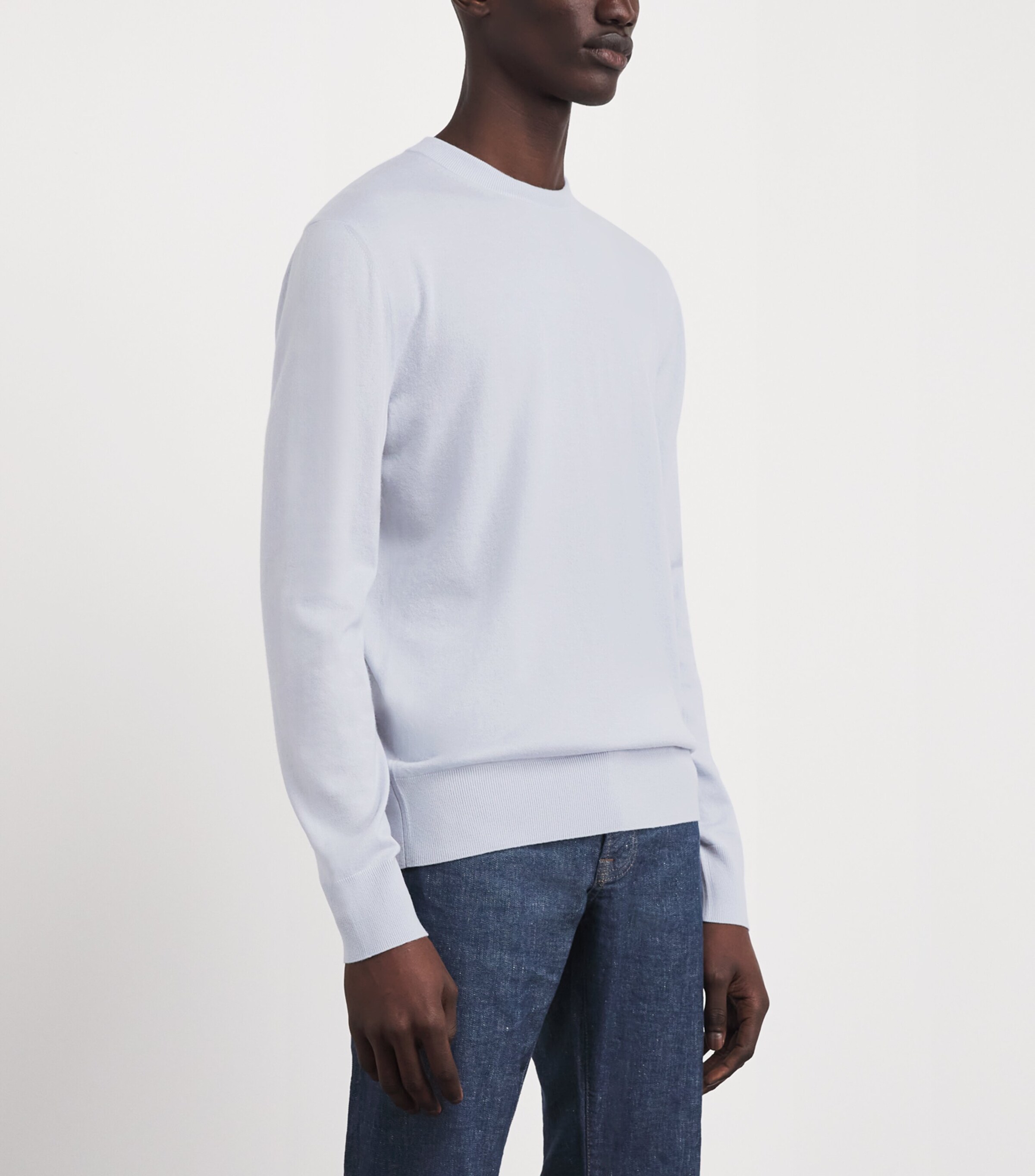 Agnona Mens Cashmere Rasato Sweater Light Blu Bleach Image 4