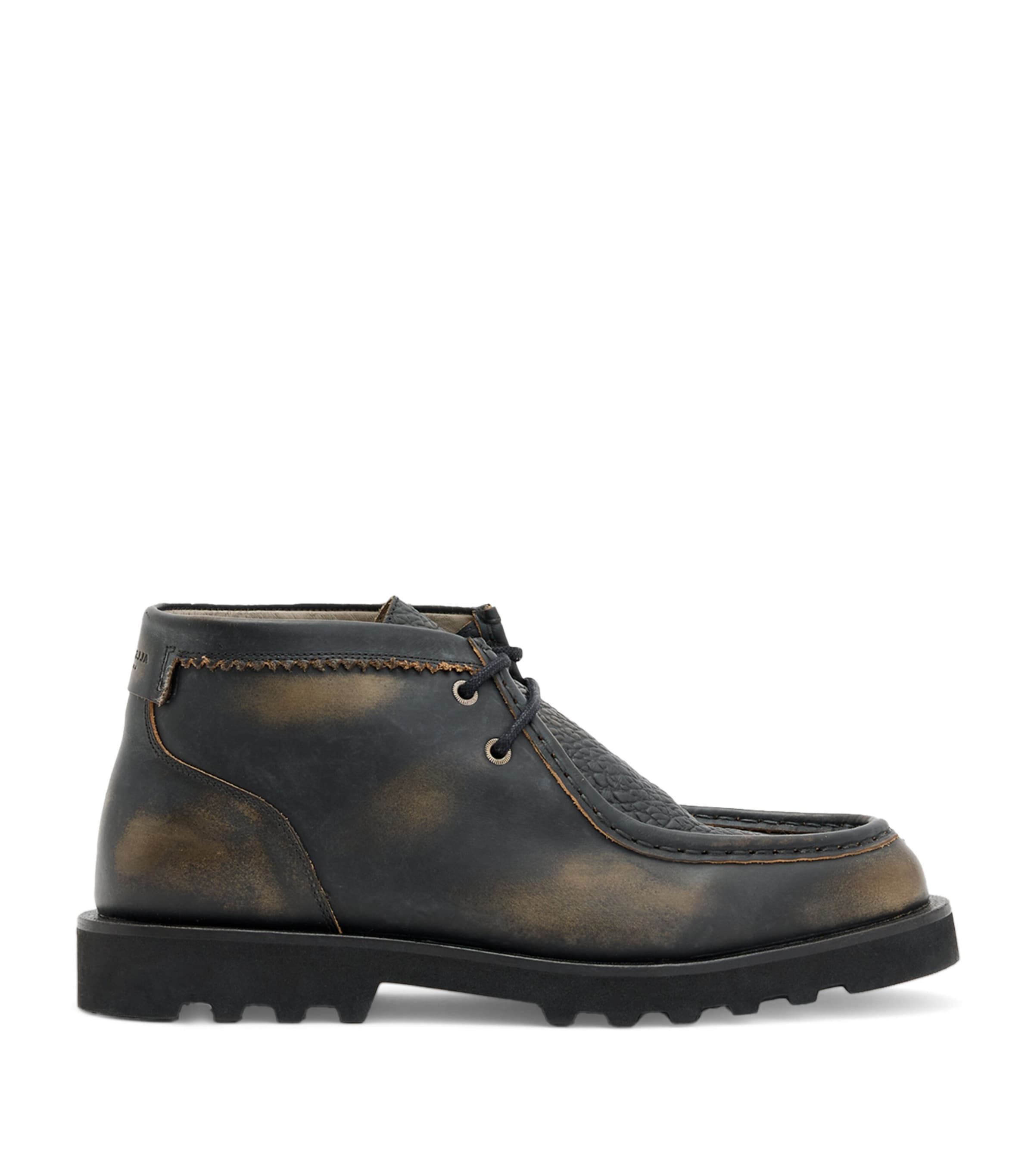 Allsaints Leather Skiff Boots In Black