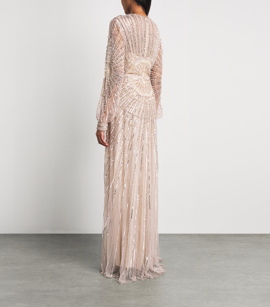Zuhair Murad Womens Embellished Winter Garden Gown Whisper Pink Image 4