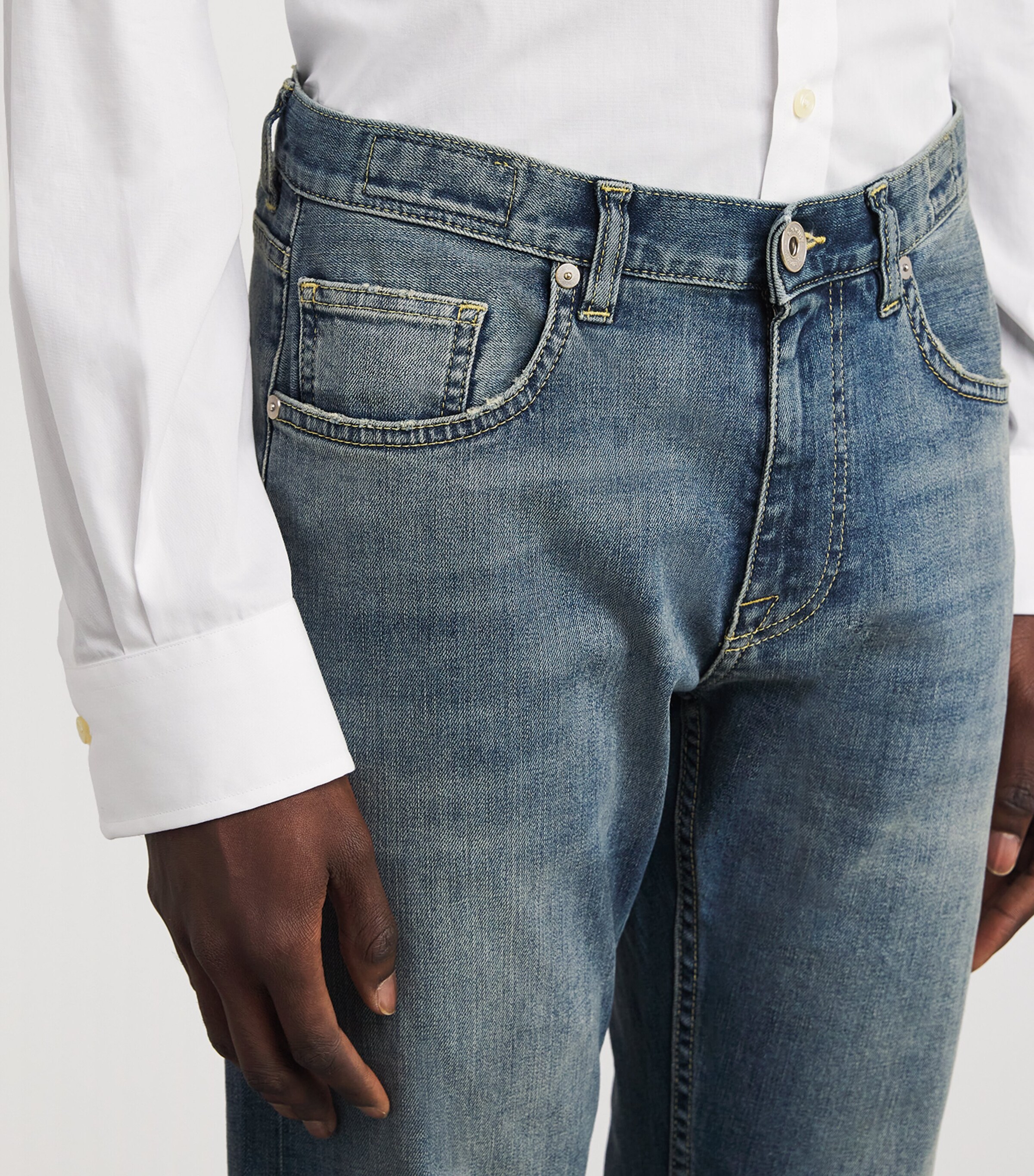 Eleventy Mens Five-Pocket Slim Jeans Zucchero Image 6