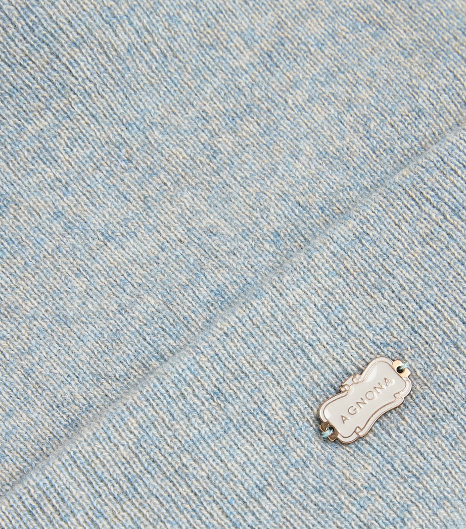 Cashmere Logo-Plaque Beanie A11L BLUEACQUA LIGHT Image 3