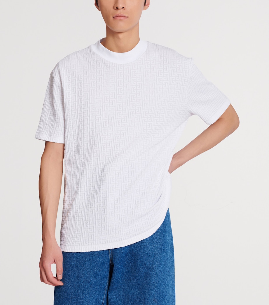 Cotton-Blend Monogram T-Shirt 0FA BLANC Image 5