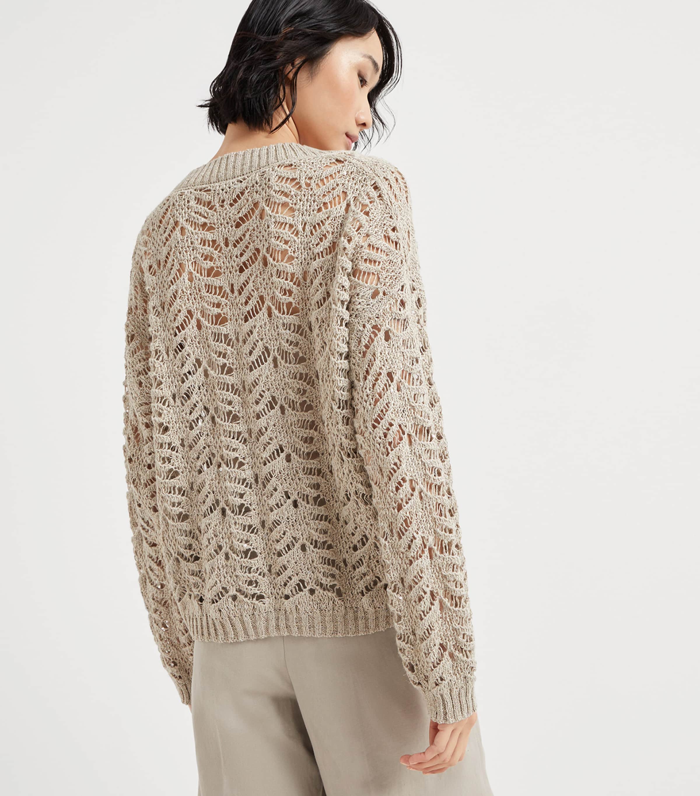 Brunello Cucinelli Linen-Blend Foliage Sweater | Harrods US
