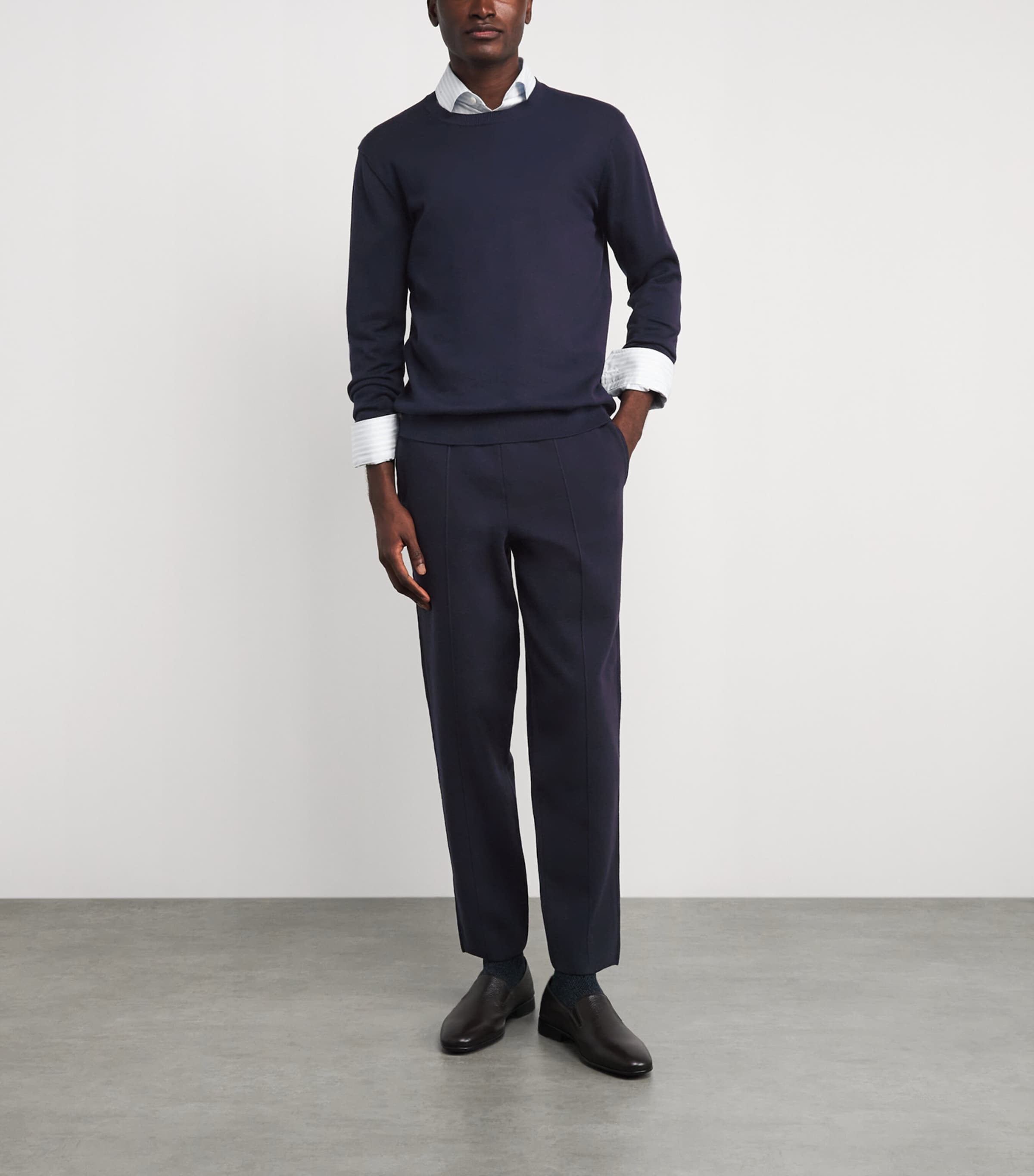 Falke Mens Organic Cotton Milano Trousers Night Sky Image 2