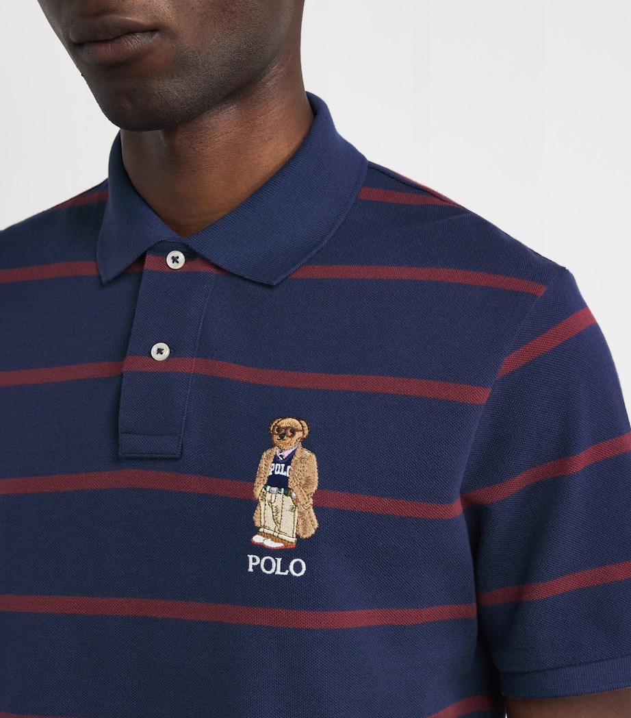 Striped Heritage Polo Bear Polo Shirt NAVY Image 6