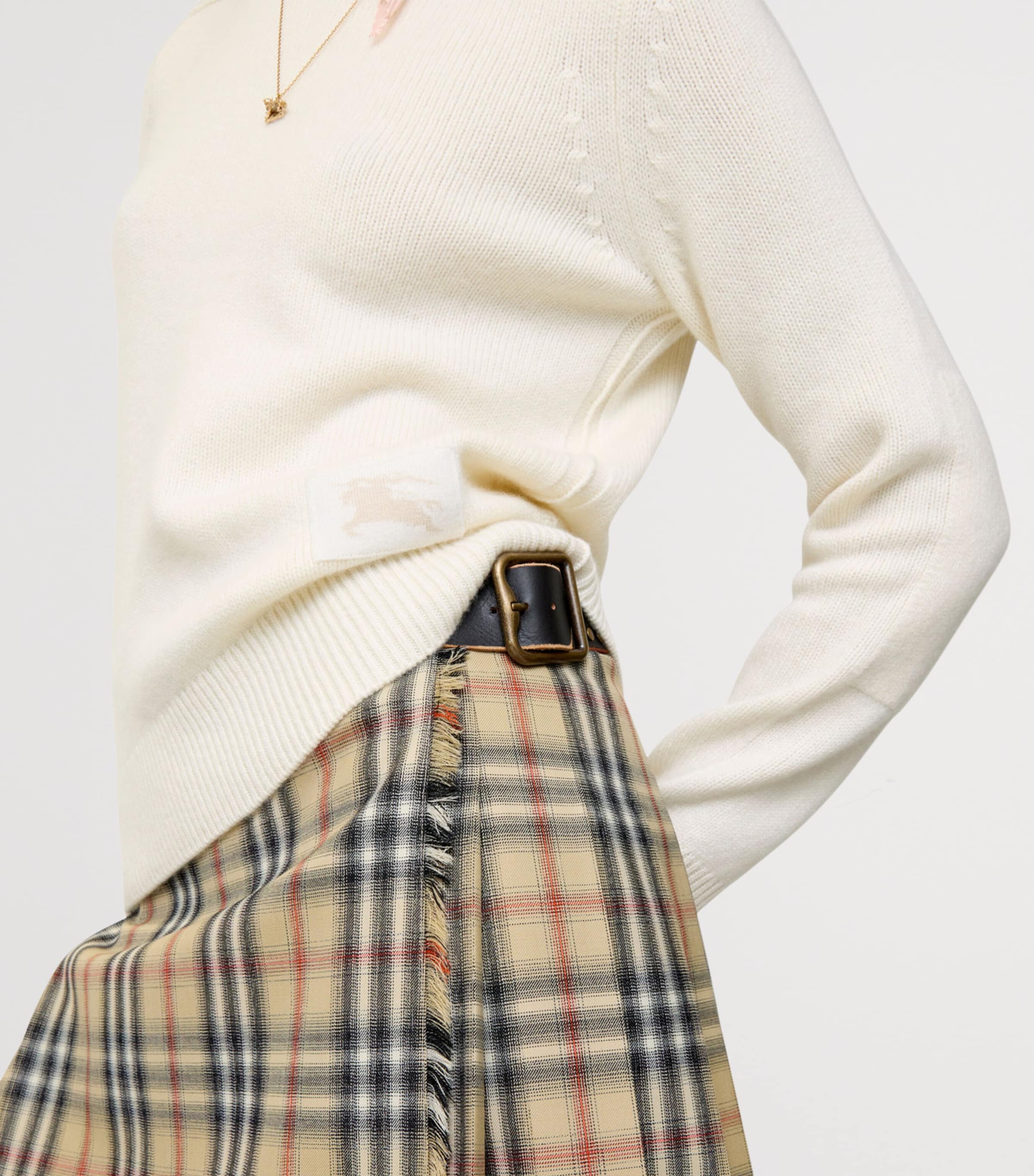 Cashmere EKD-Embroidered Sweater CERAMIC WHITE Image 4