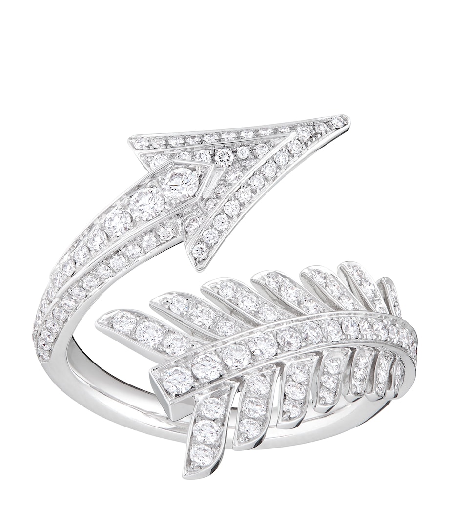 White Gold and Diamond Nature Triomphante Flèche Ring WHITE GOLD Image 1