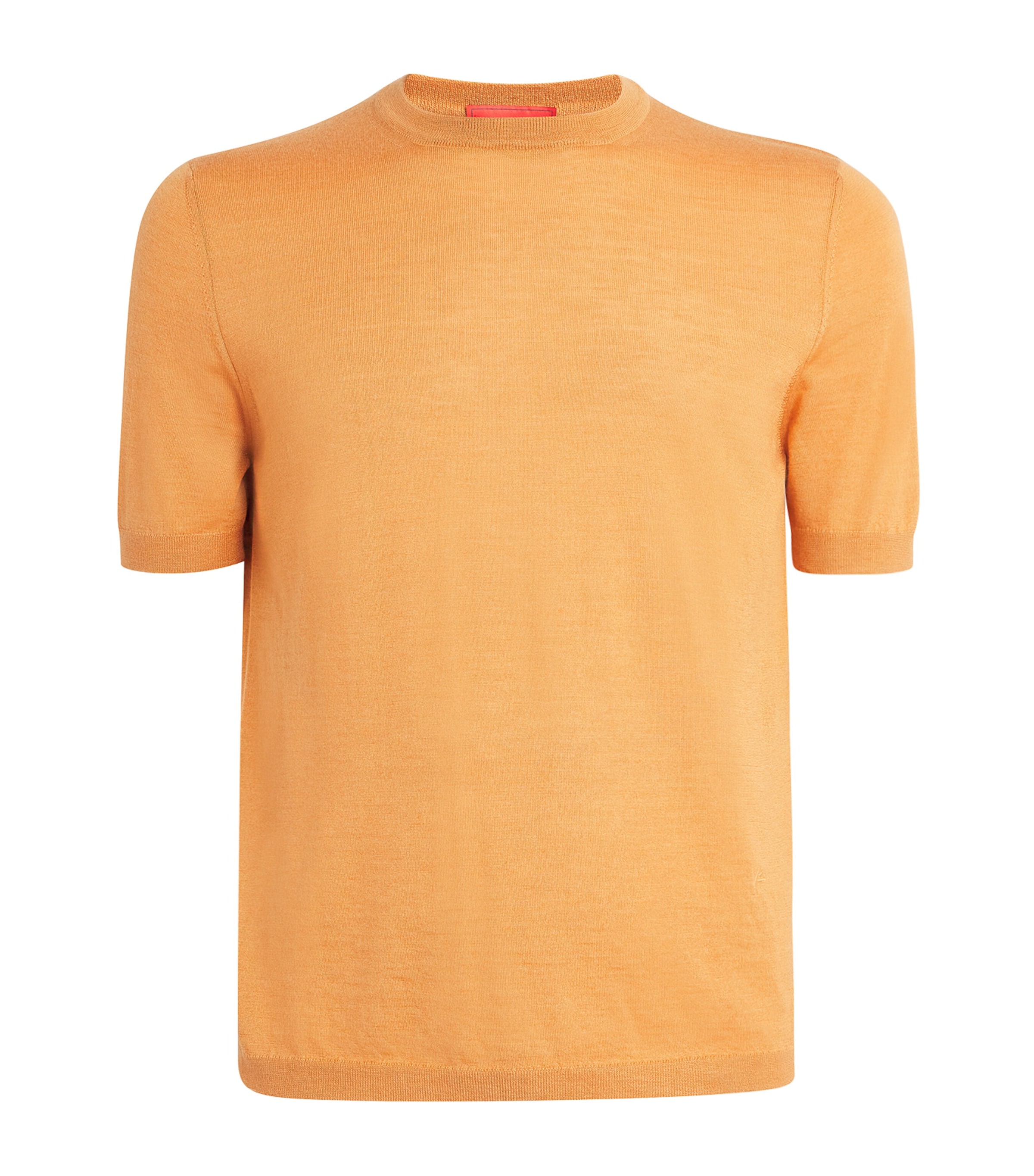 Isaia Cashmere-silk Knitted T-shirt In Orange