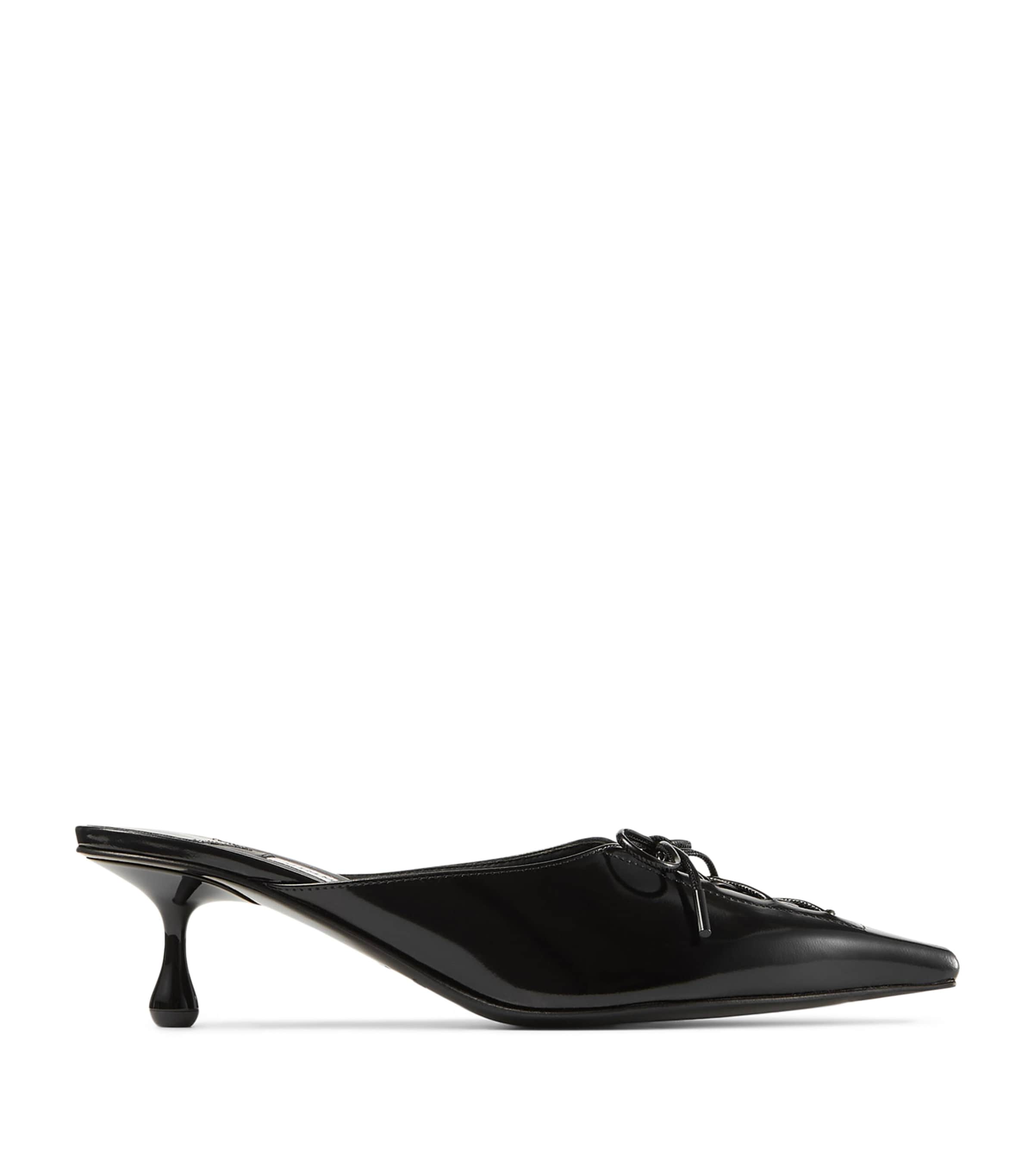 Jimmy Choo 50mm Scarlett Lace-up Pointed-toe Mules In Black