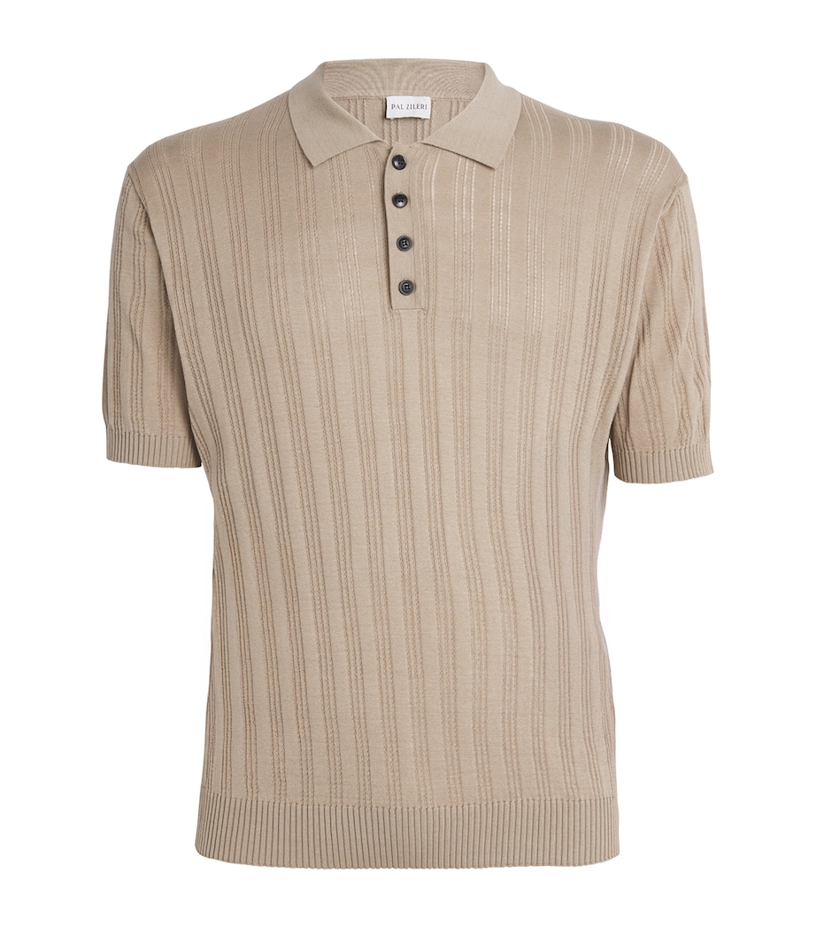 Silk-Cotton Polo Shirt 37 LIGHT BROWN Image 1