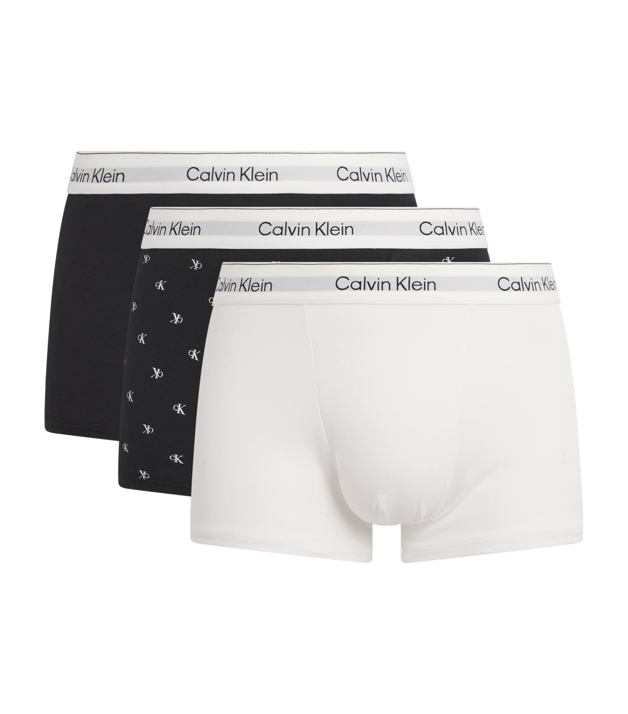 Calvin Klein Mens Cotton Stretch Relaxed Icon Trunks (Pack of 3) Multi Image 1