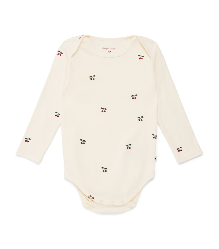 KONGES SLOJD Organic Cotton Cherry Print Bodysuit (9 Months-2 Years) Image 1