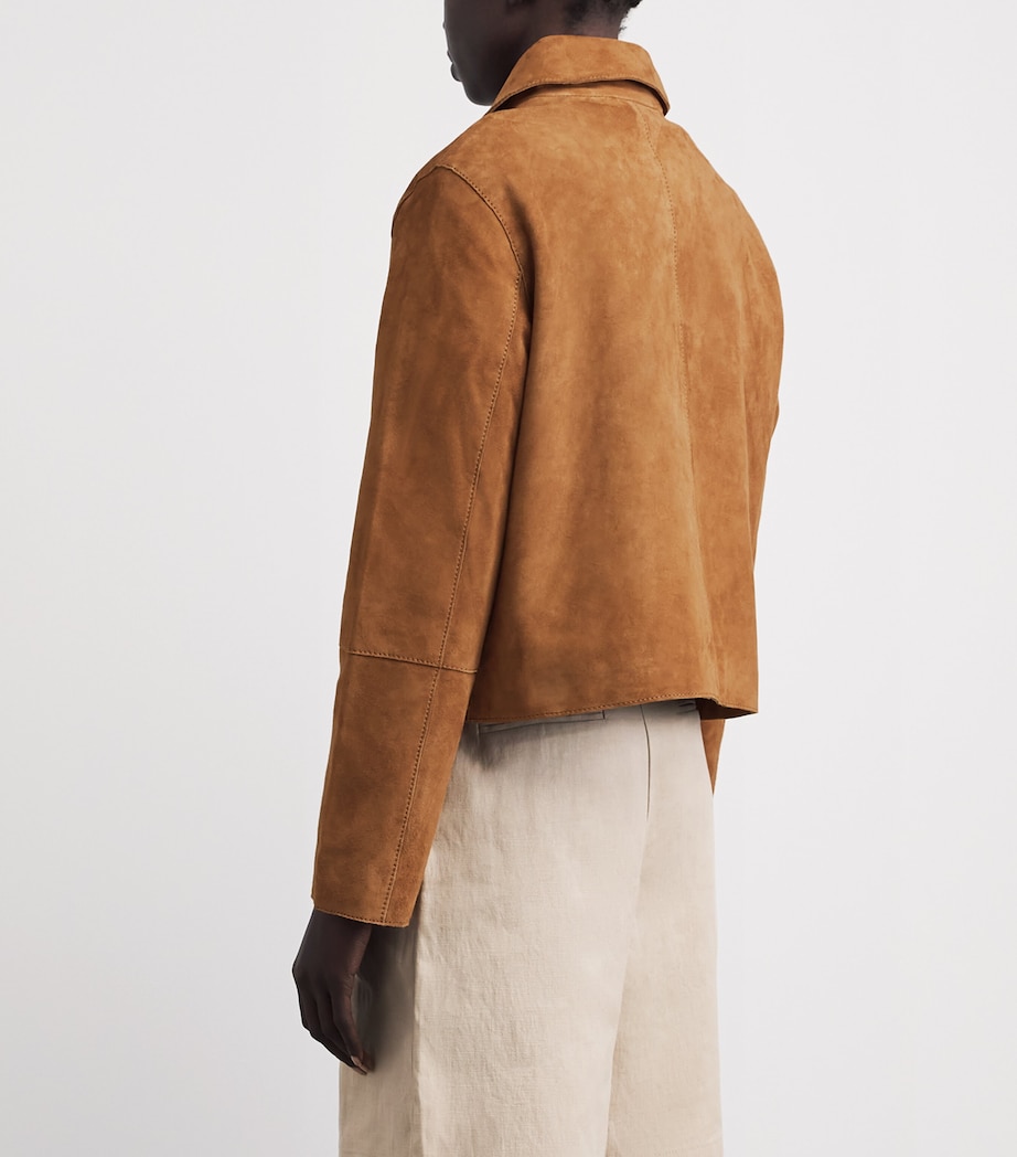 Claudie Pierlot Womens Suede Shirt-Style Jacket Camel Image 5