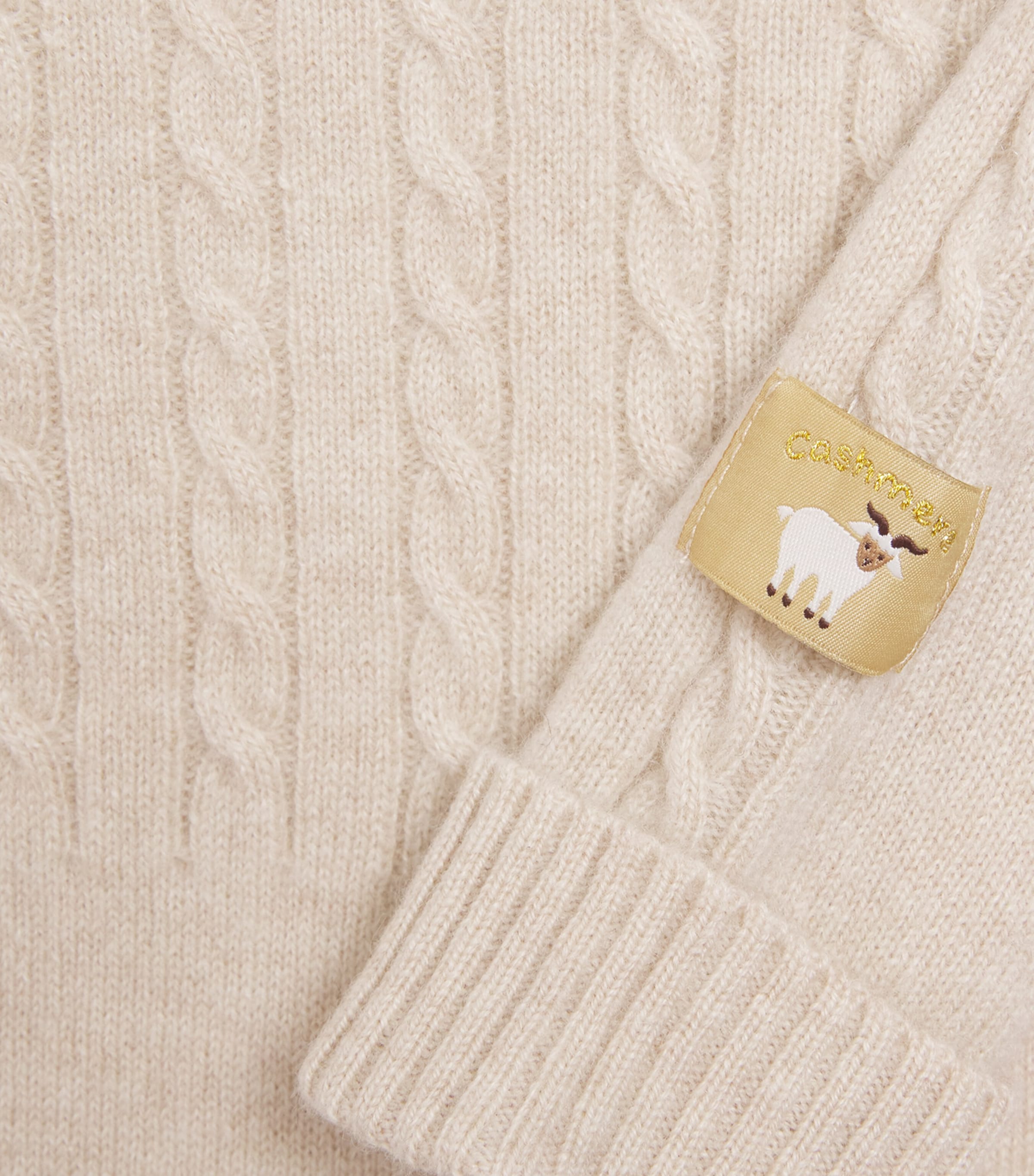 Purebaby Cashmere Cable-Knit Playsuit (0-12 Months) Cmlme Camel Melange Image 3
