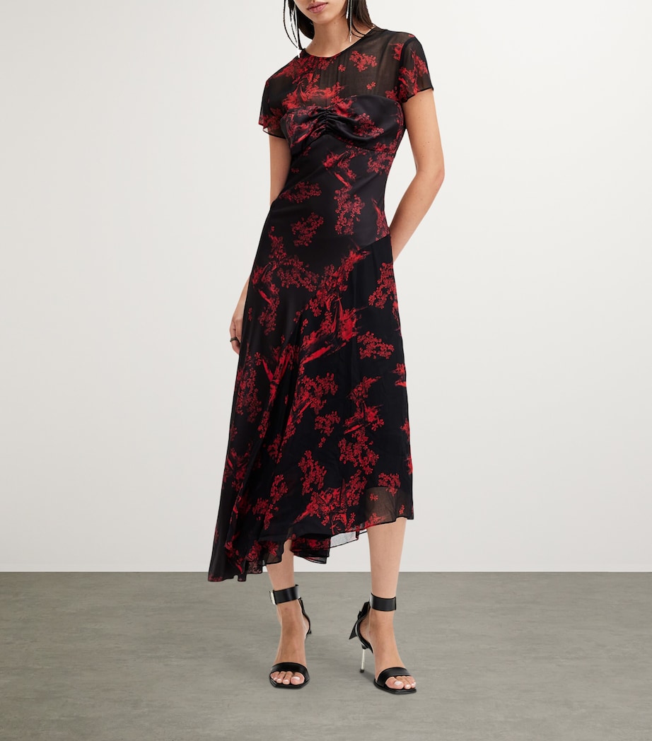 AllSaints Womens Tasha Midi Dress Maria Siren Red Image 2