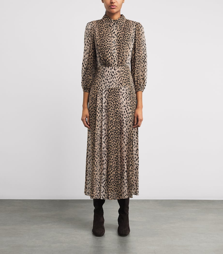 Leopard Izzy Midi Dress ANTELOPE SPOT BLACK Image 3