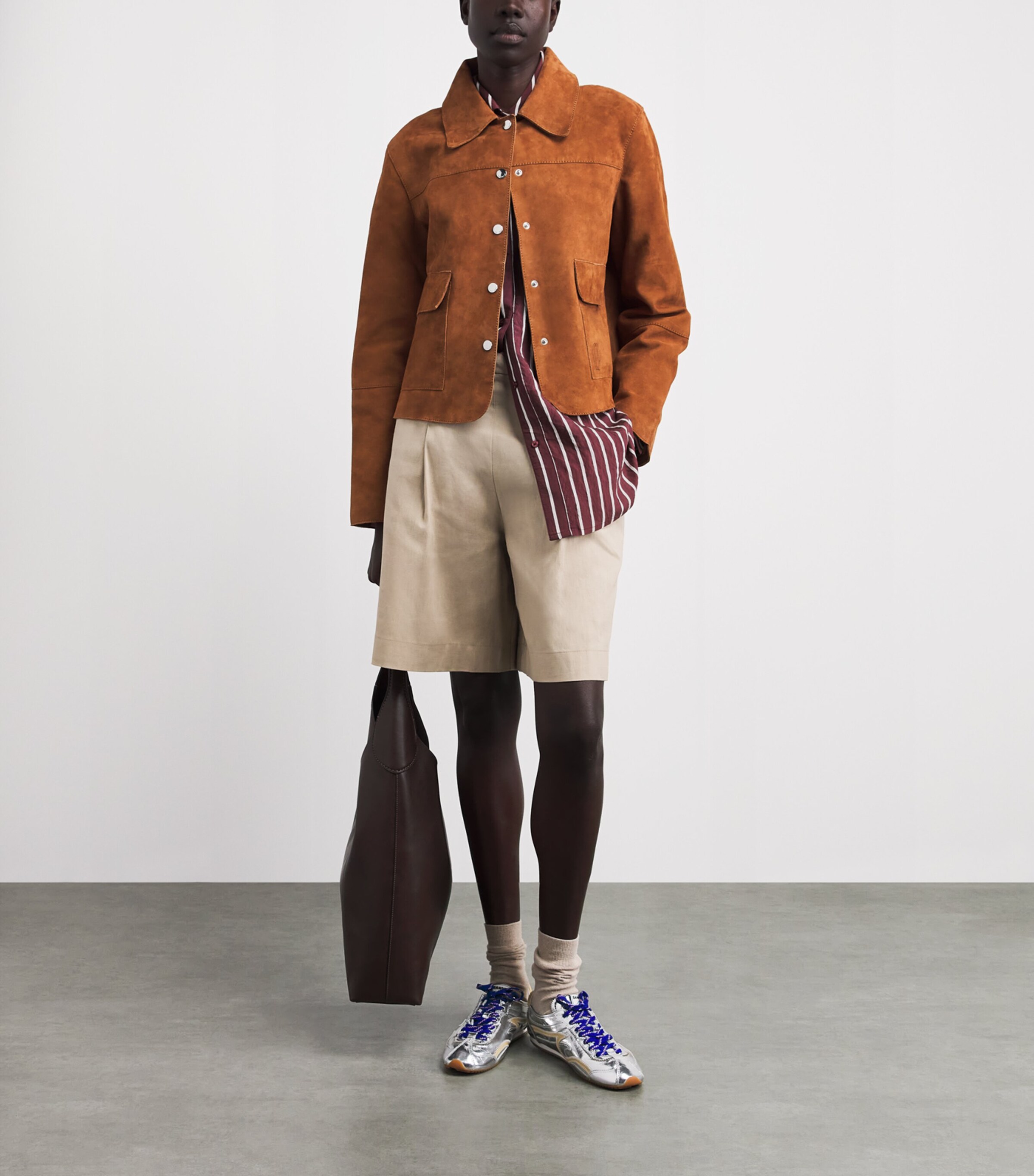 Claudie Pierlot Womens Oversized Stripe Shirt Dual Color Image 2