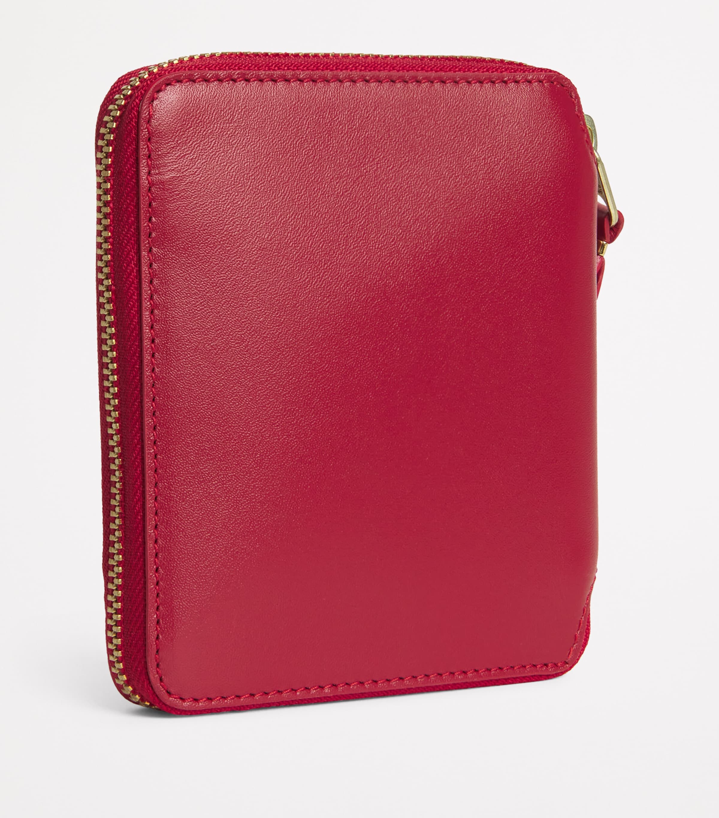 Leather Zipped Wallet RED Image 2