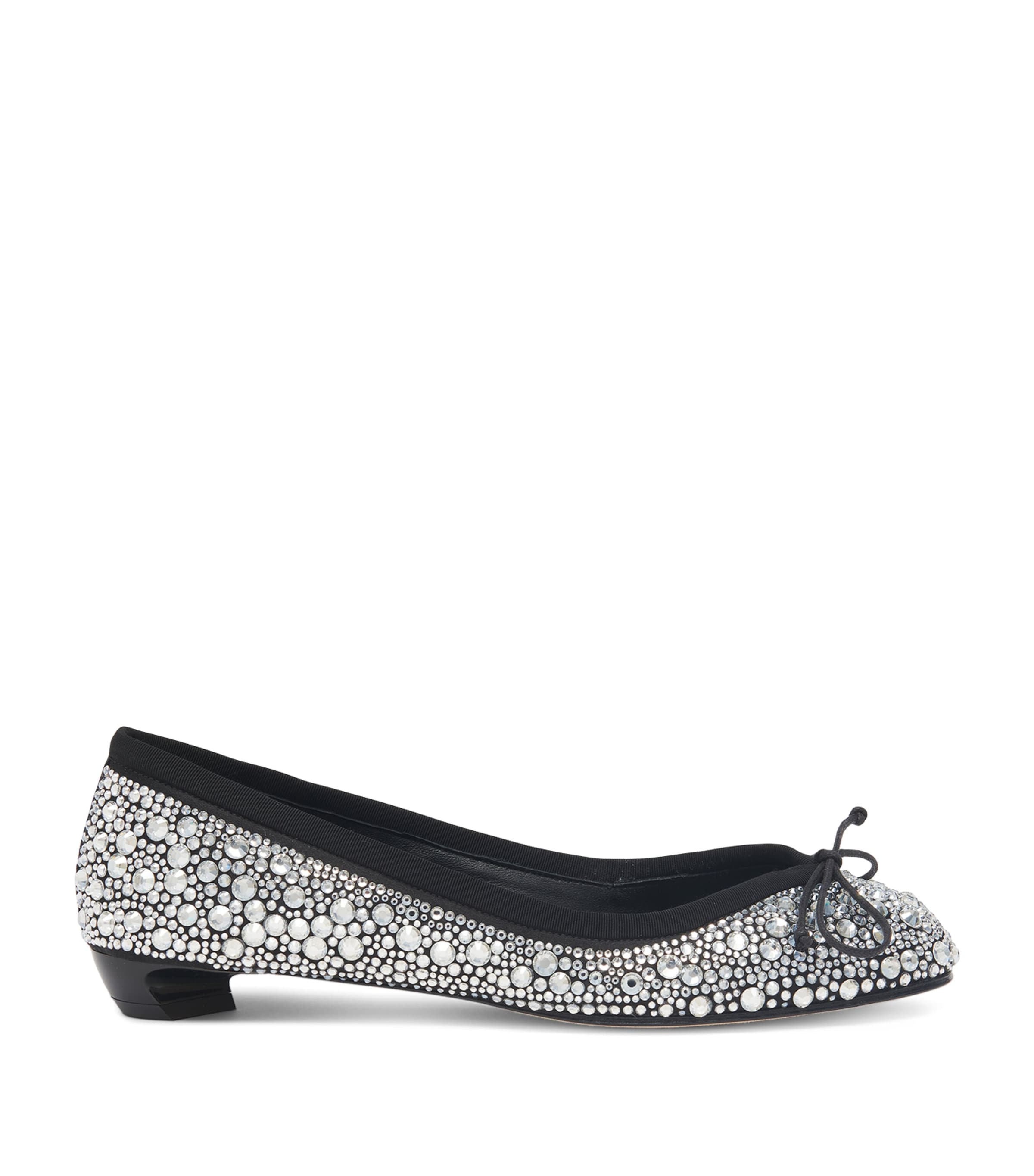 Alexander Mcqueen Crystal-embellished Armadillo-heel Ballet Flats In Metallic