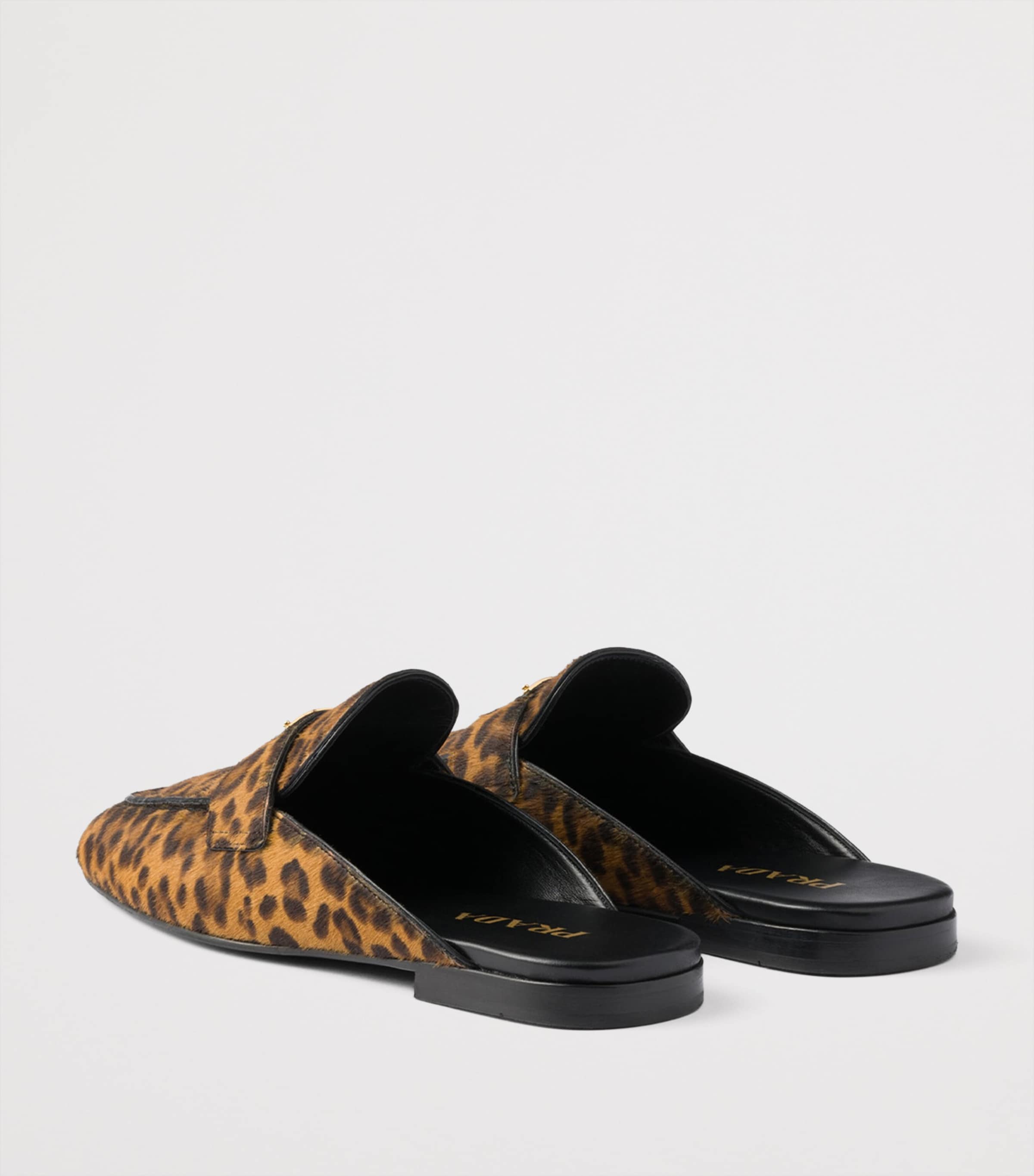 Leather Leopard Logo Mules F0151 Image 4