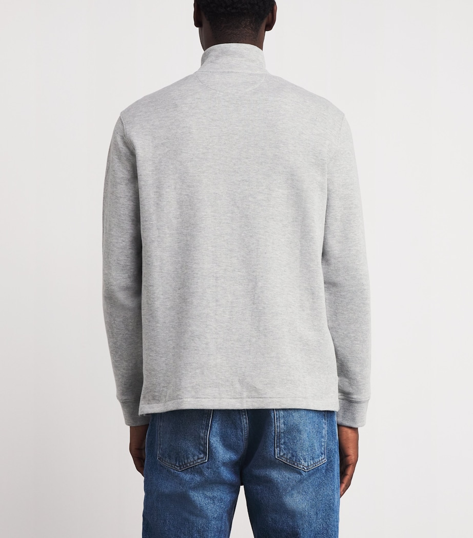 Cotton Logo Quarter-Zip Sweater GREY HEATHER Image 4