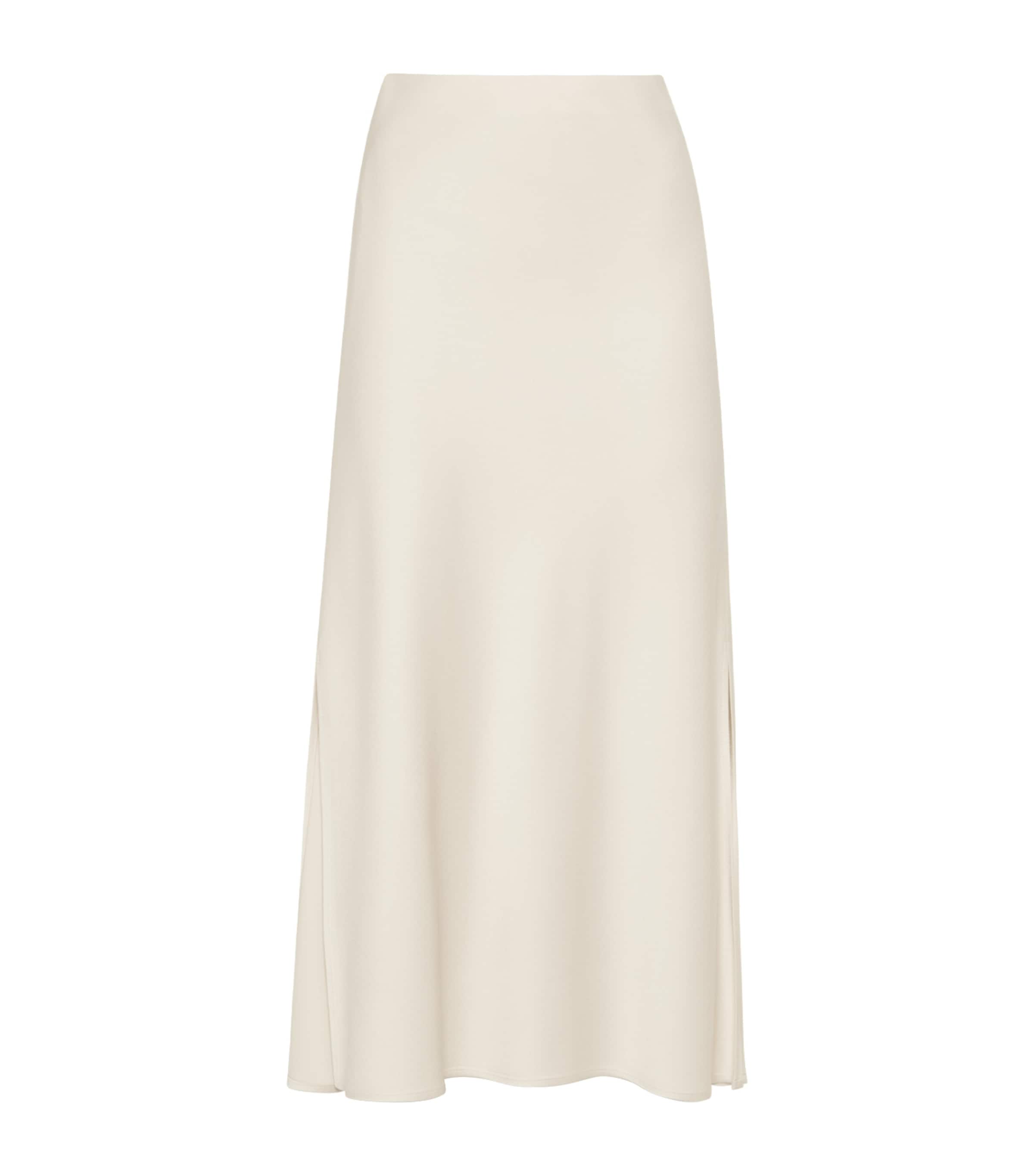 Brunello Cucinelli Women Satin Cady Fluid Pencil Skirt In White