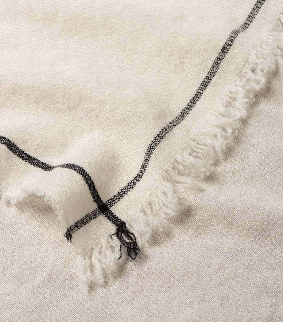 Cashmere-Linen Kos Washed Thorens Throw WHITE Image 2