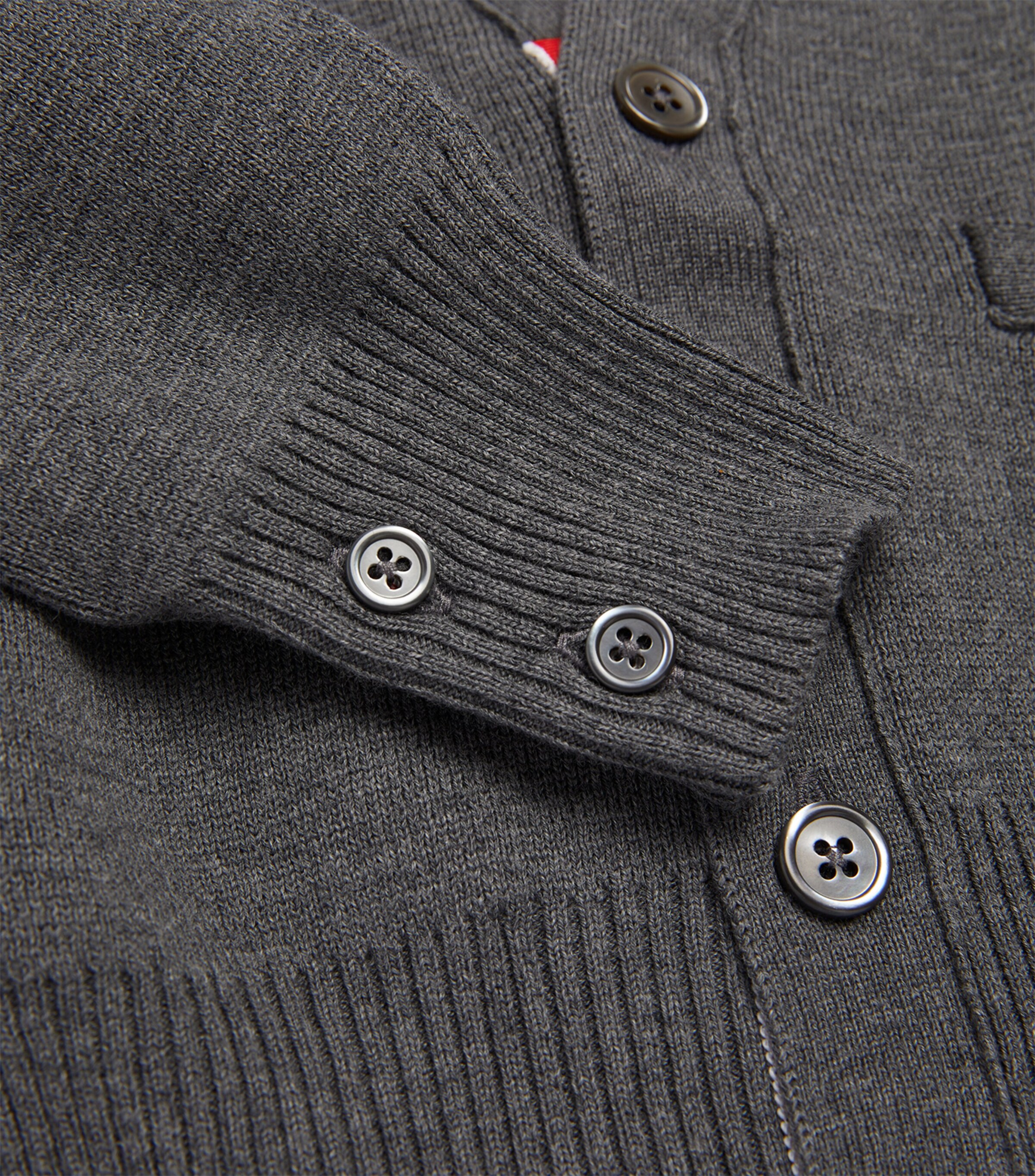 Thom Browne Kids Milano-Stitch 4-Bar Cardigan (2-12 Years) Med Grey Image 4