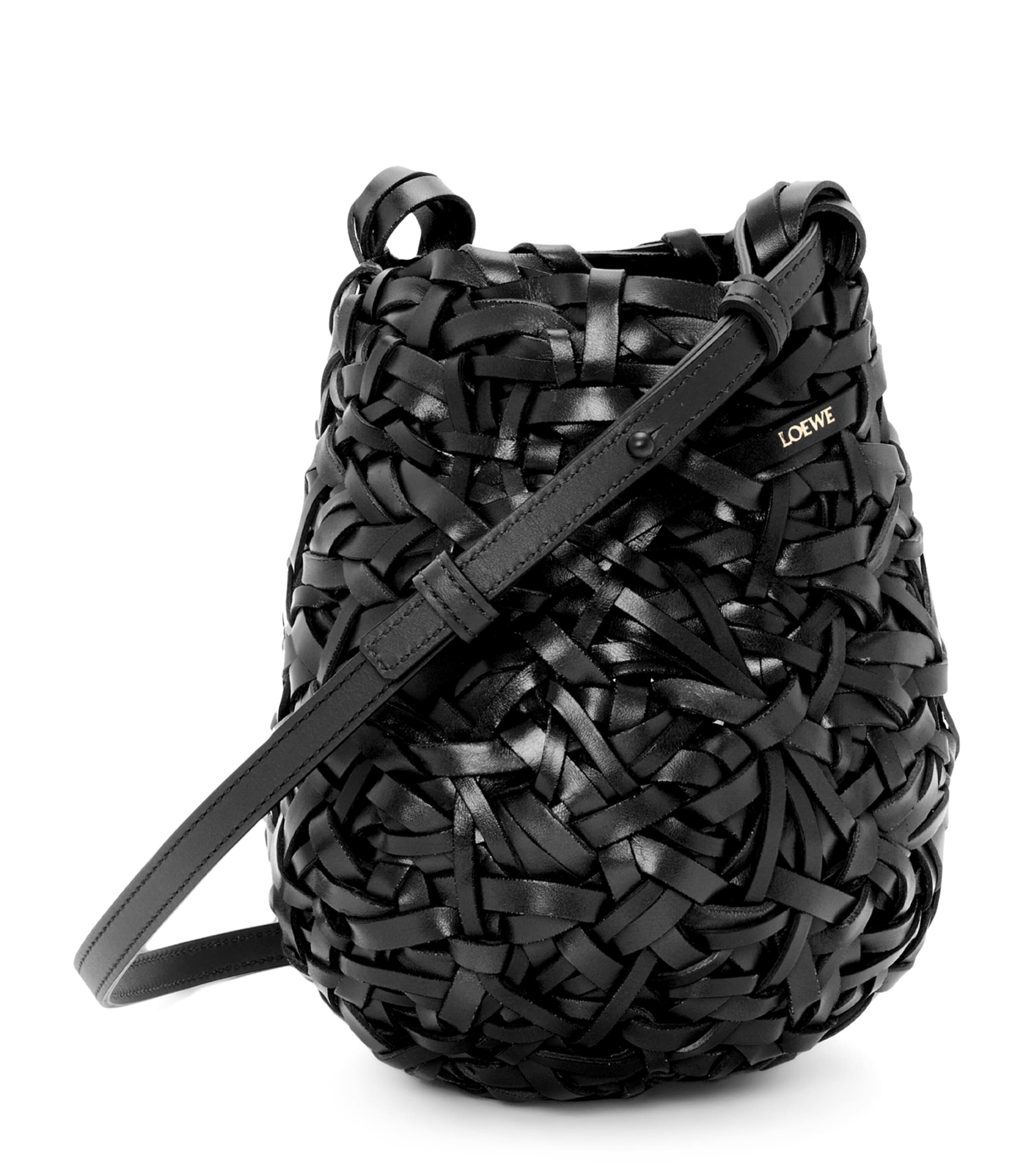 Loewe Small Leather Nest Bag In Black