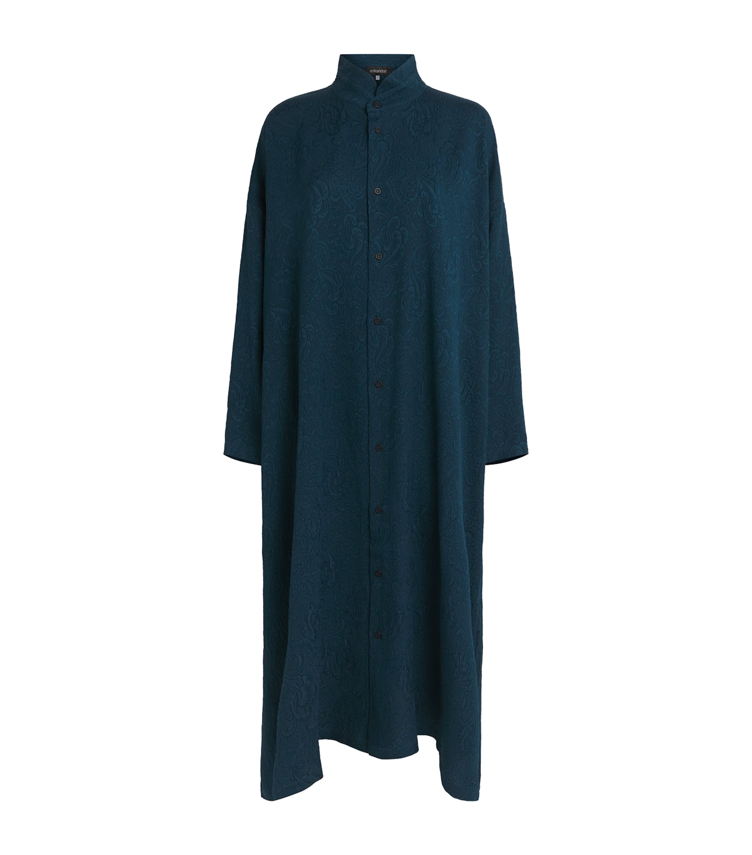 Eskandar Silk A-line Shirt In Green
