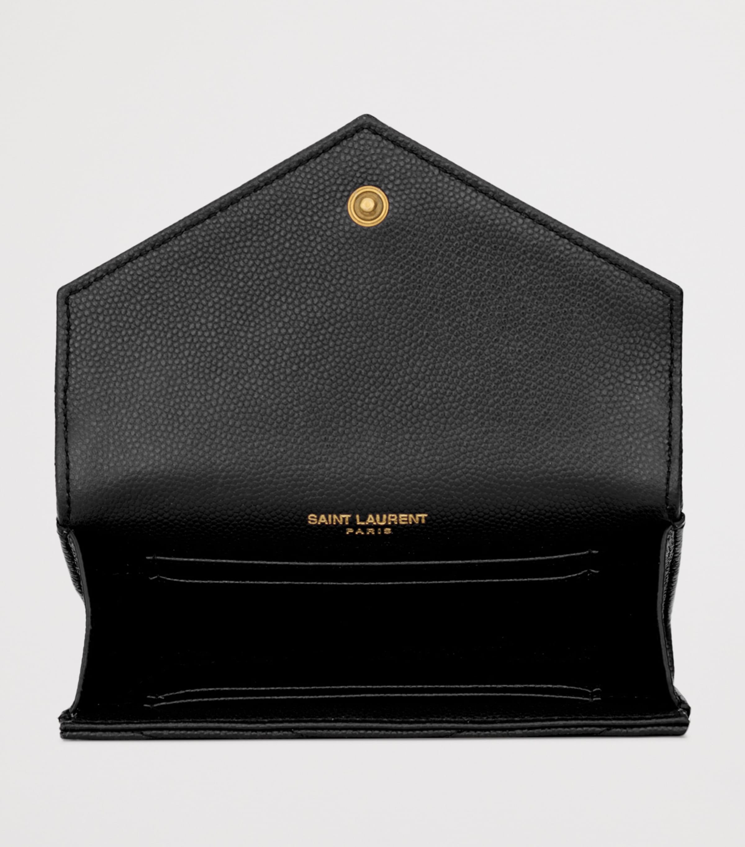 Saint Laurent Small Leather Cassandre  Envelope Wallet Image 2