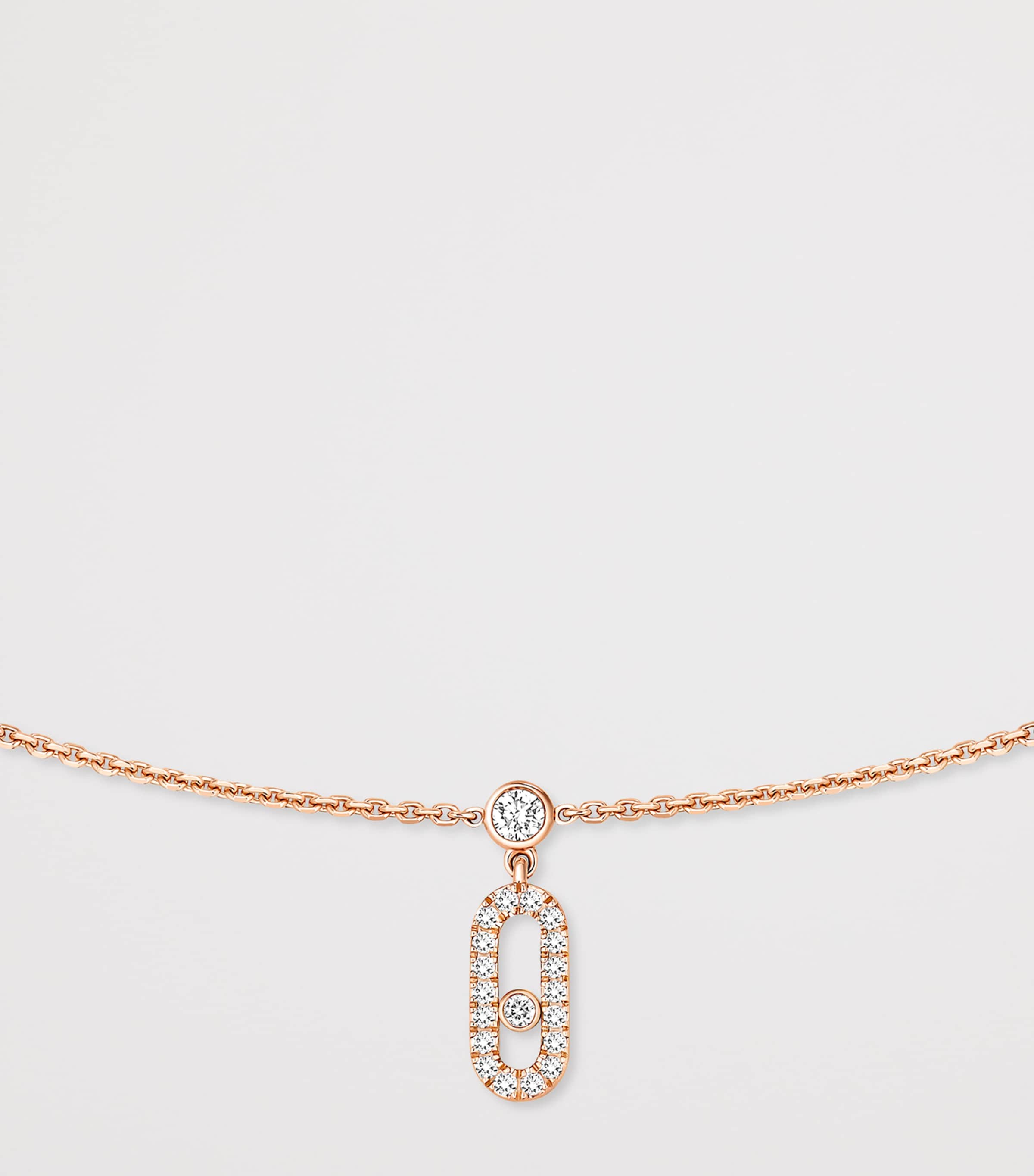Messika Move Uno Pink Gold and Diamond Pavé Necklace (0.61ct) Pink Gold Image 3