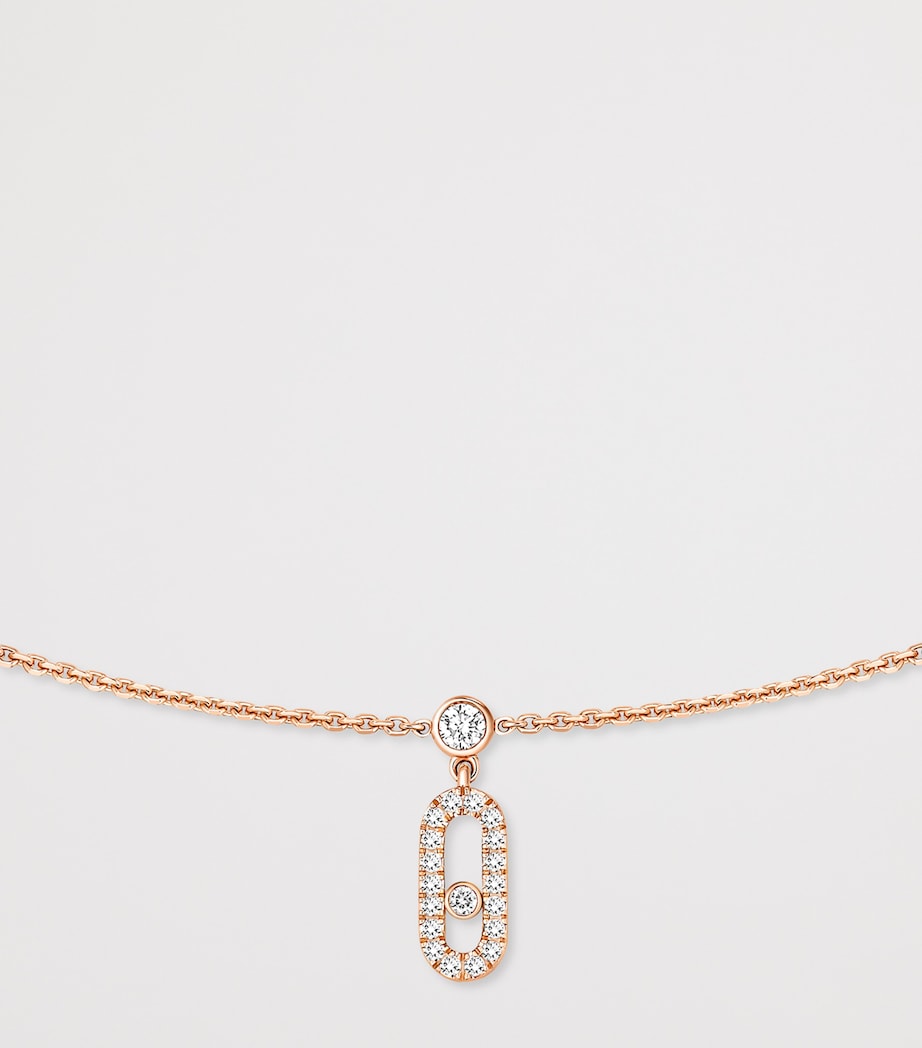 Messika Move Uno Pink Gold and Diamond Pavé Necklace (0.61ct) Pink Gold Image 3