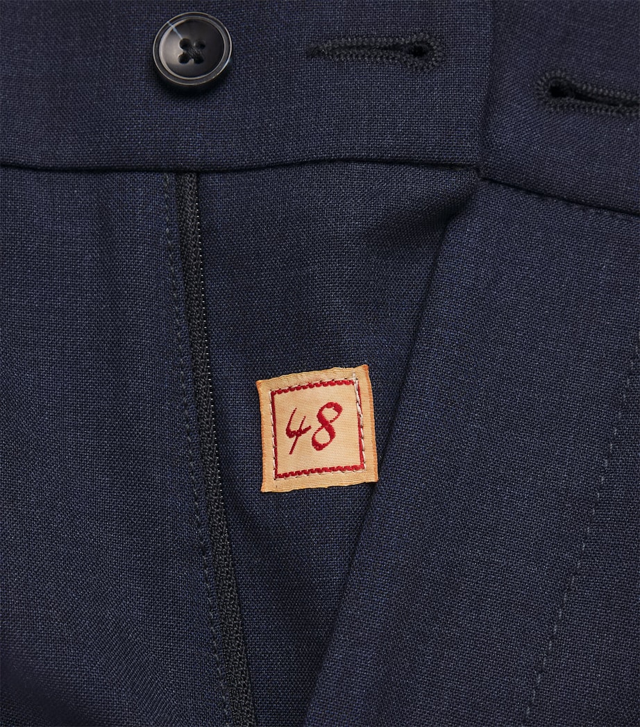 Marco Pescarolo Mens Virgin Wool Drawstring Trousers Blu Image 6