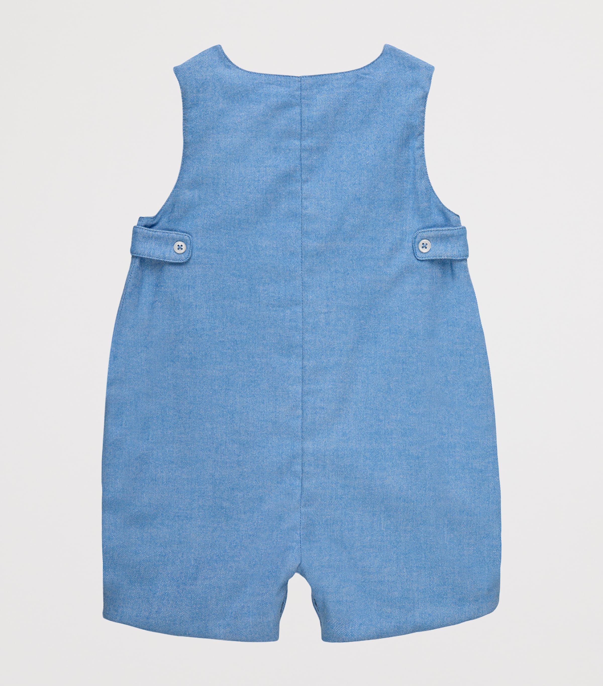 Trotters Cotton Steam Train Archie Playsuit (3-24 Months) Blue Image 2