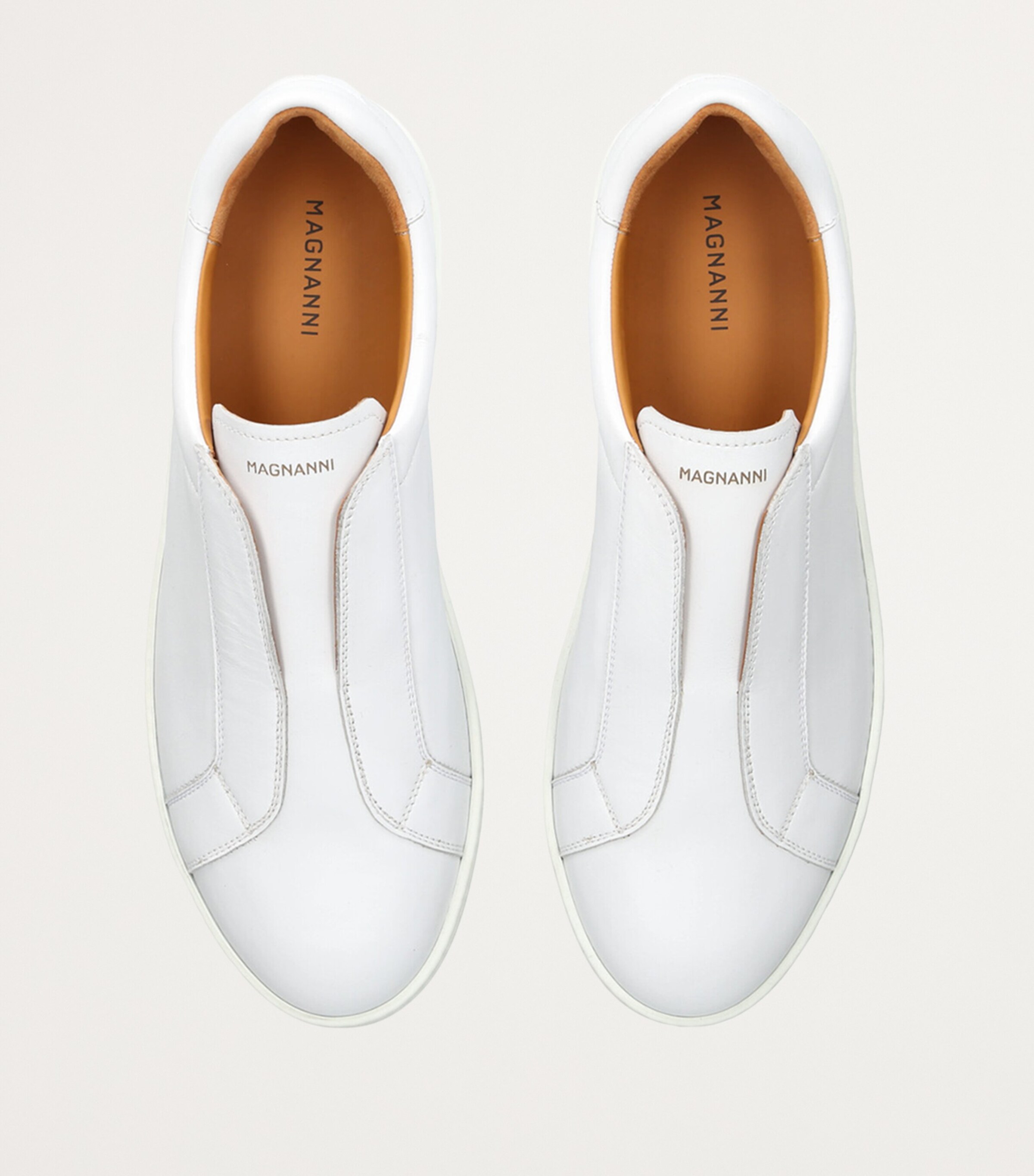 Leather Laceless Sneakers WHITE Image 4