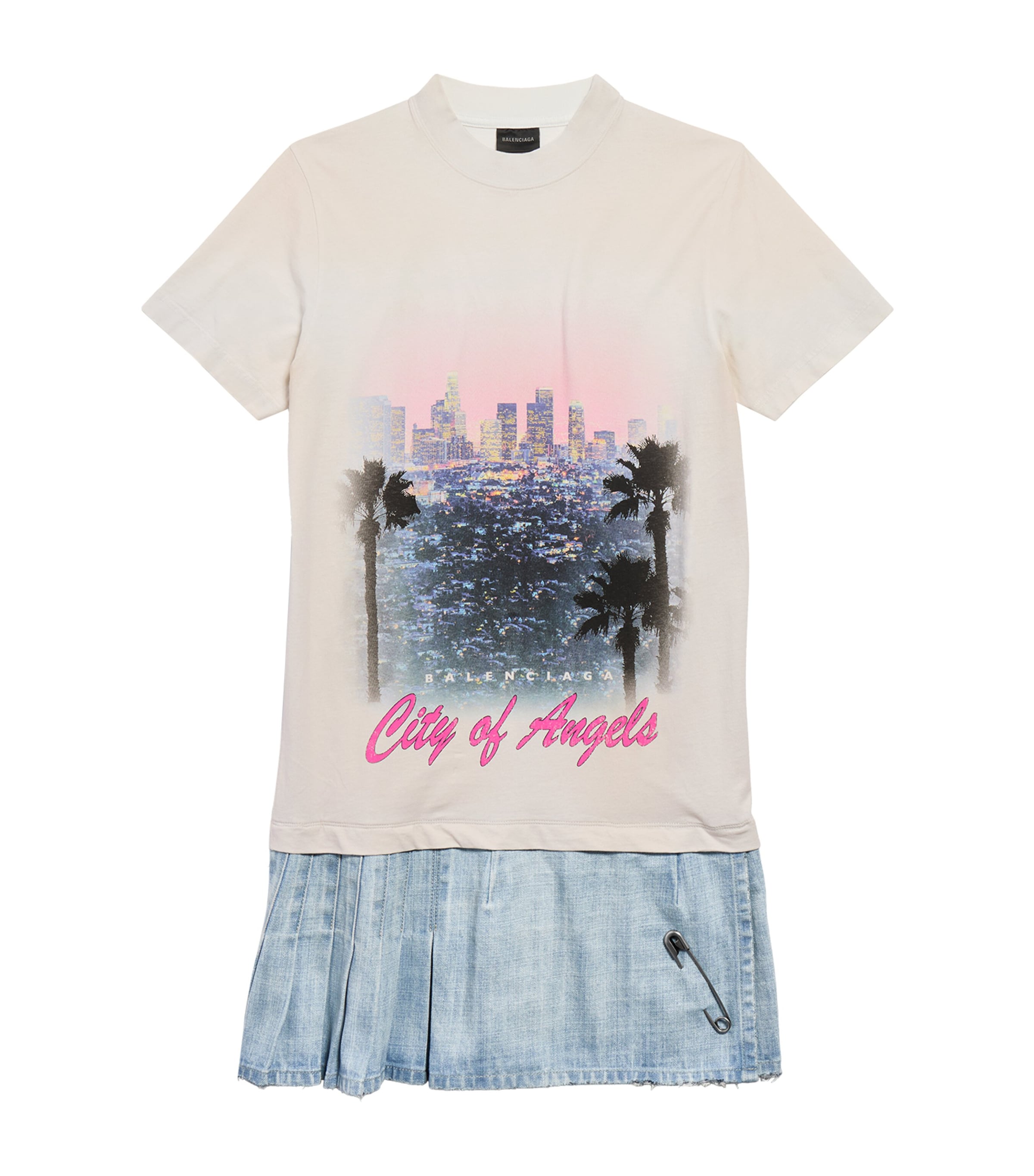 【関税&送料込み】Balenciaga City Of Angels T-Shirt Balenciaga Layered City of Angels T-Shirt Dress | Harrods US