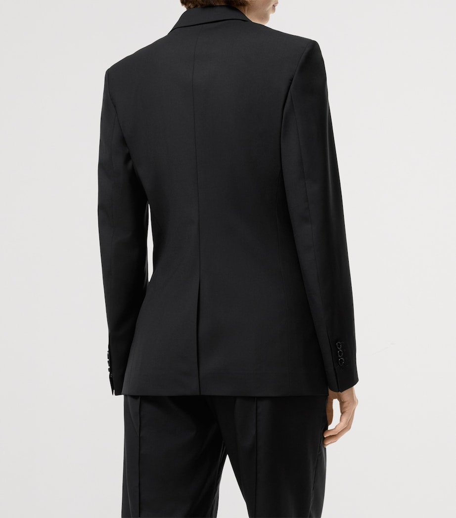 Burberry Womens Wool Double-Breasted Blazer Black Image 3
