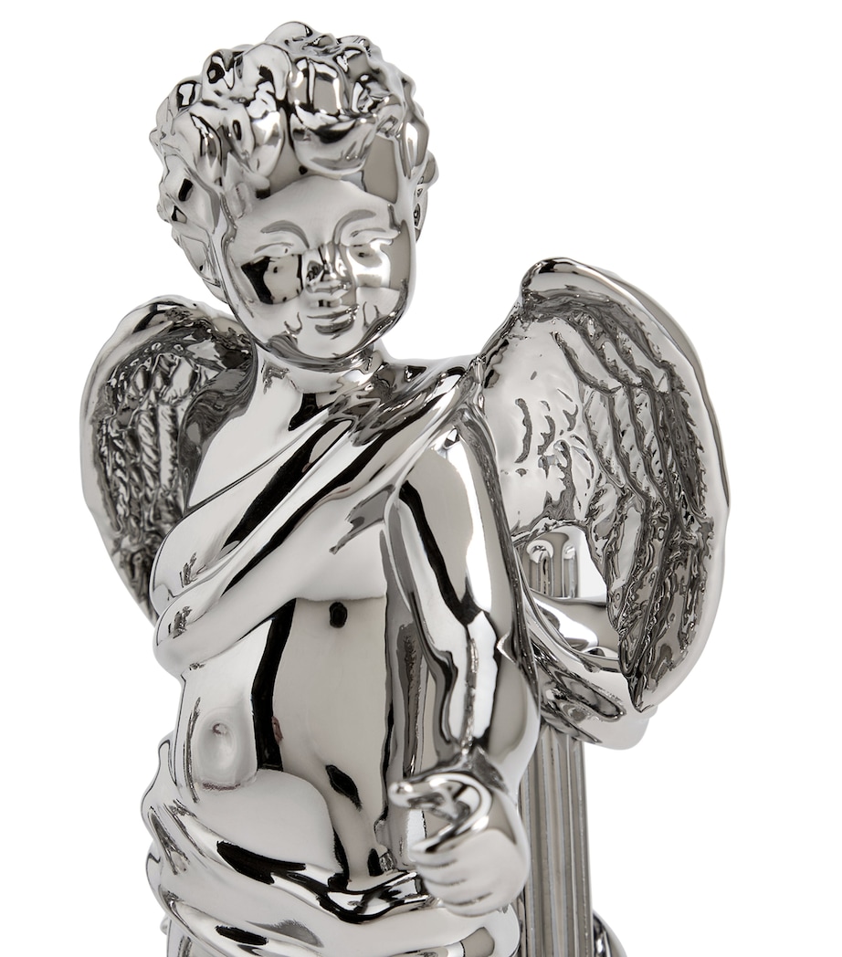 Festive Cherub Candlestick Holders (Set of 2) SILVER Image 5