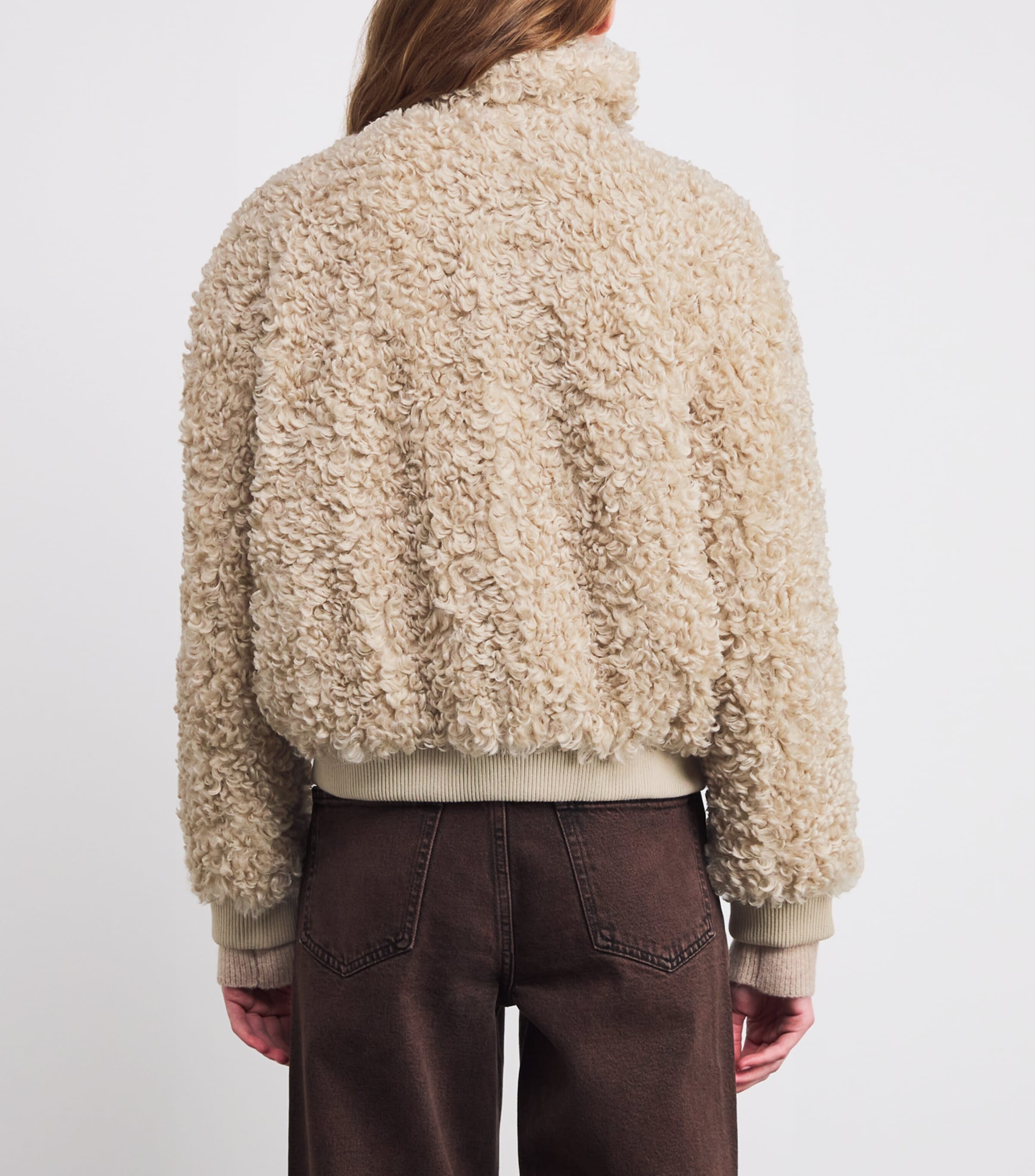 Bouclé Bomber Jacket CAMEL Image 4