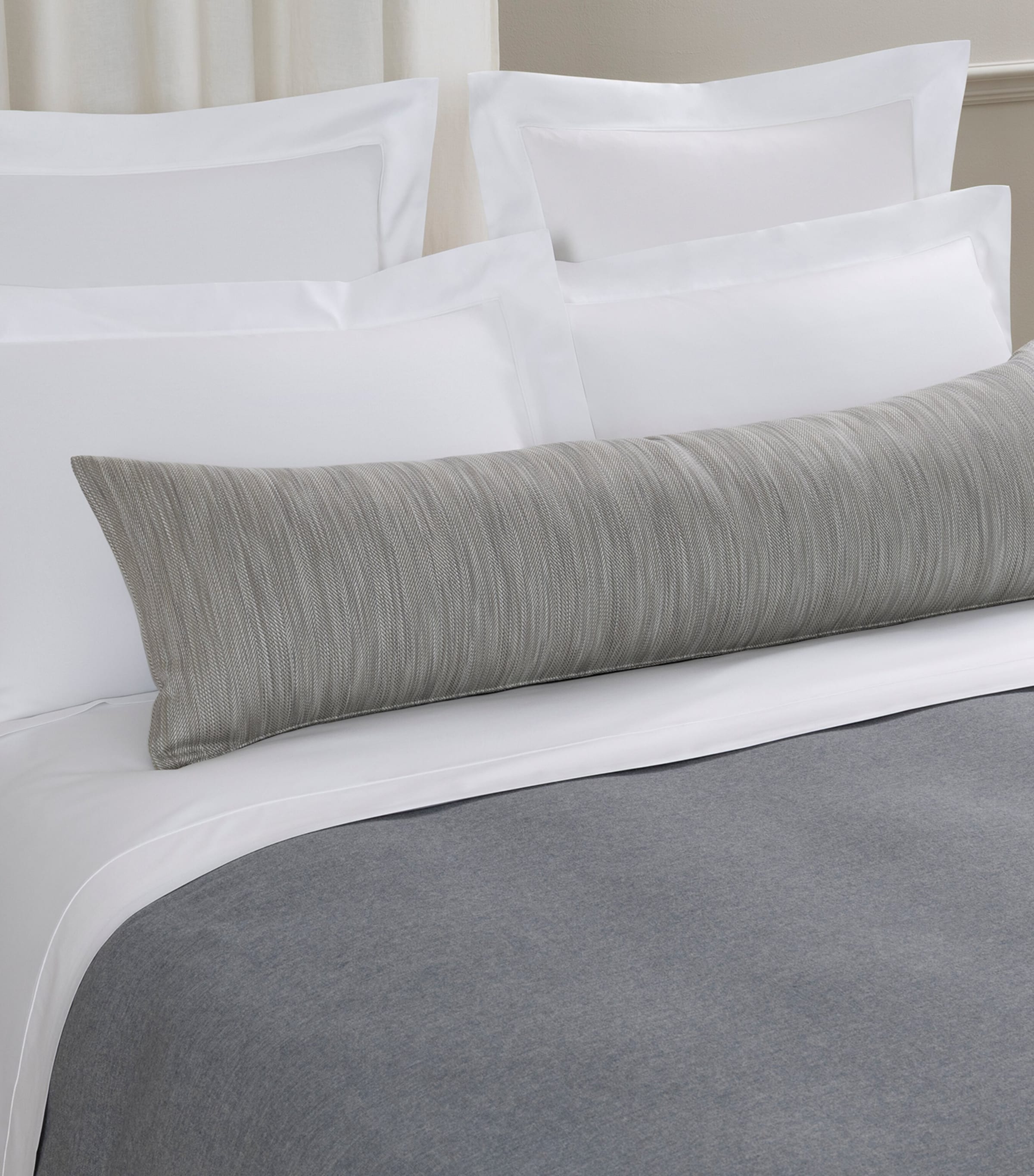 Frette Lounge Decorative Cushion Cover (40cm x 140cm) Warm Grey Image 1