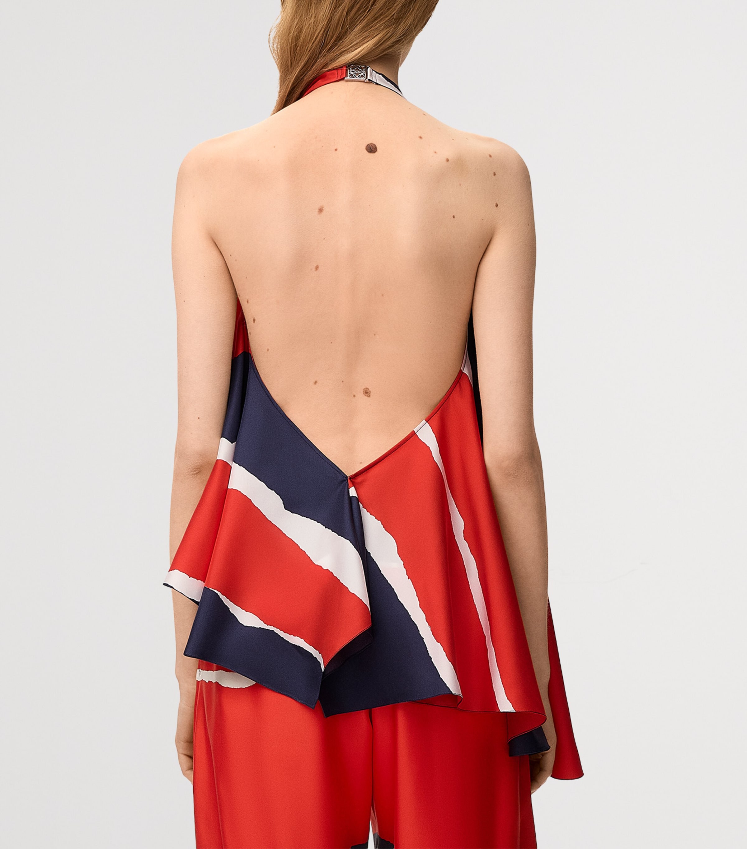 LOEWE Womens Printed Halterneck Top Red/multicolour Image 4