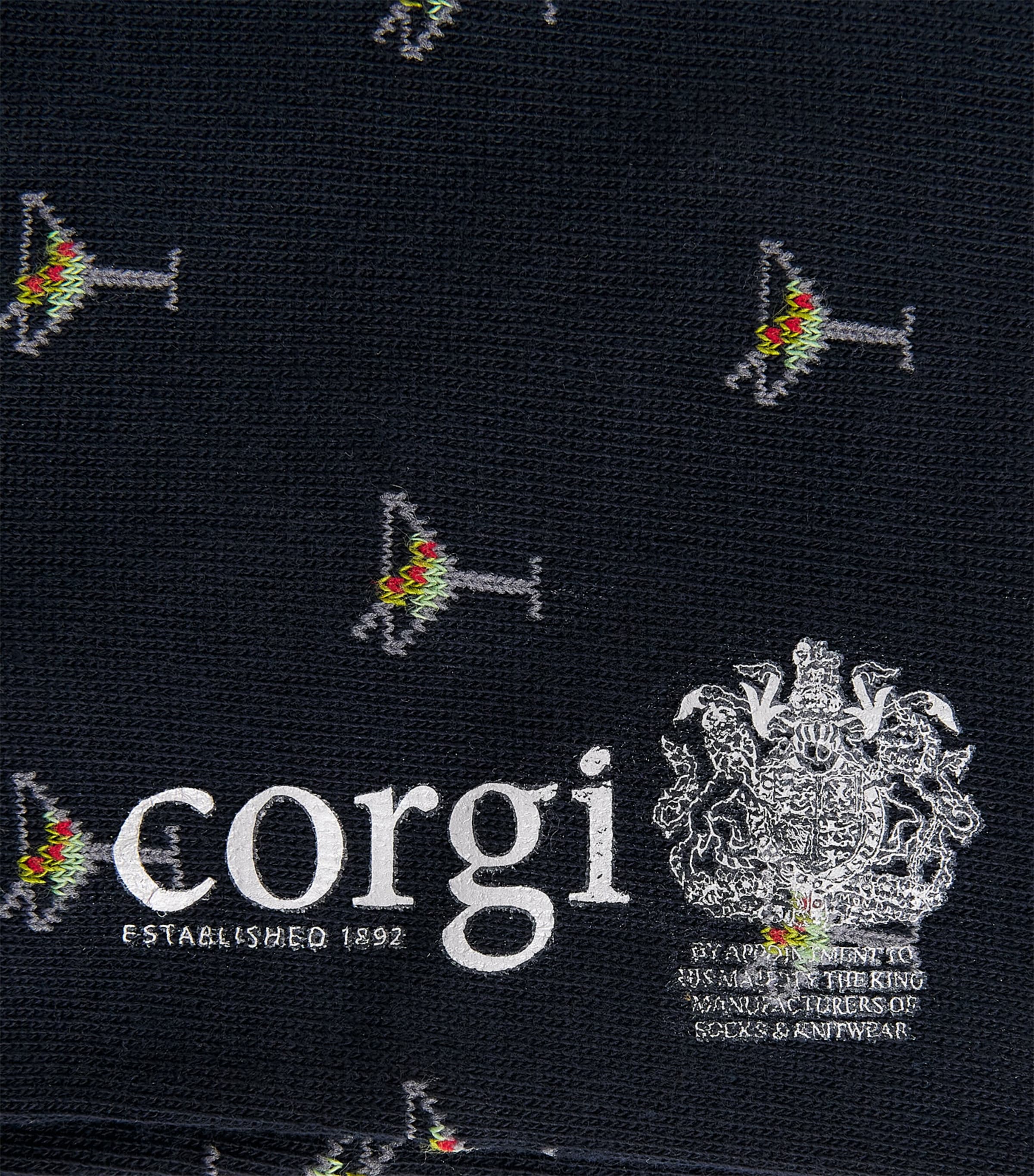 Corgi Mens Cotton-Blend Cocktail Socks Navy Image 2