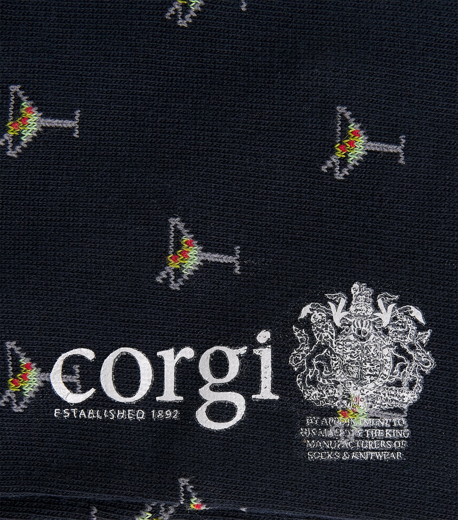 Corgi Mens Cotton-Blend Cocktail Socks Navy Image 2