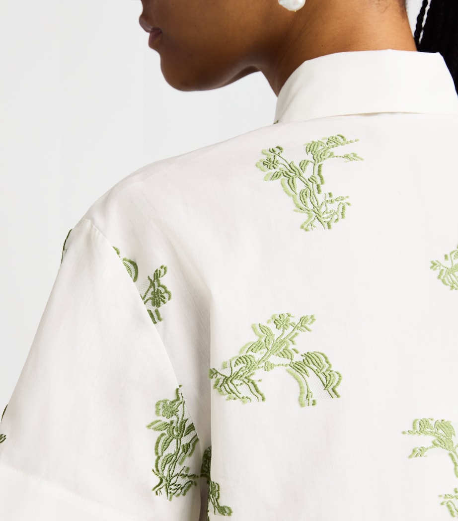 Cotton-Blend Embroidered Shirt IVORY Image 6