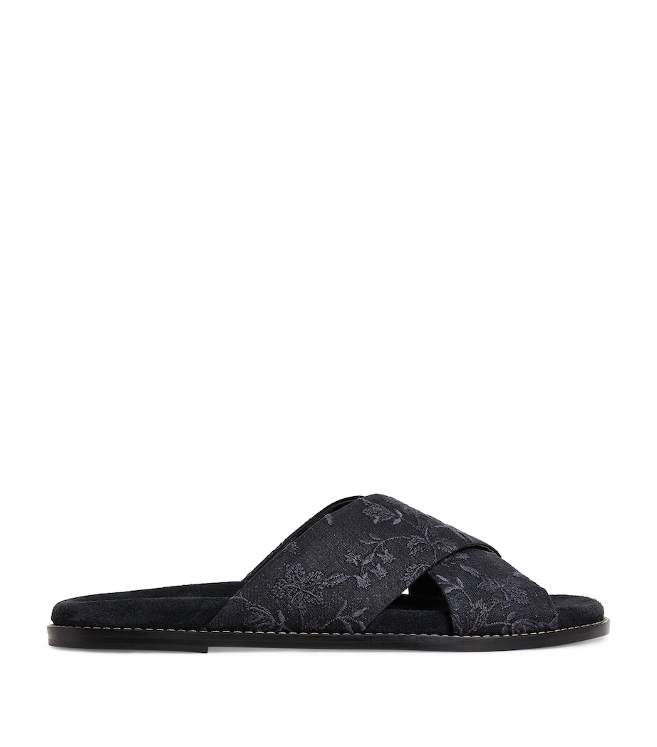 Eleventy Embroidered Crossover Slides Nero Image 1