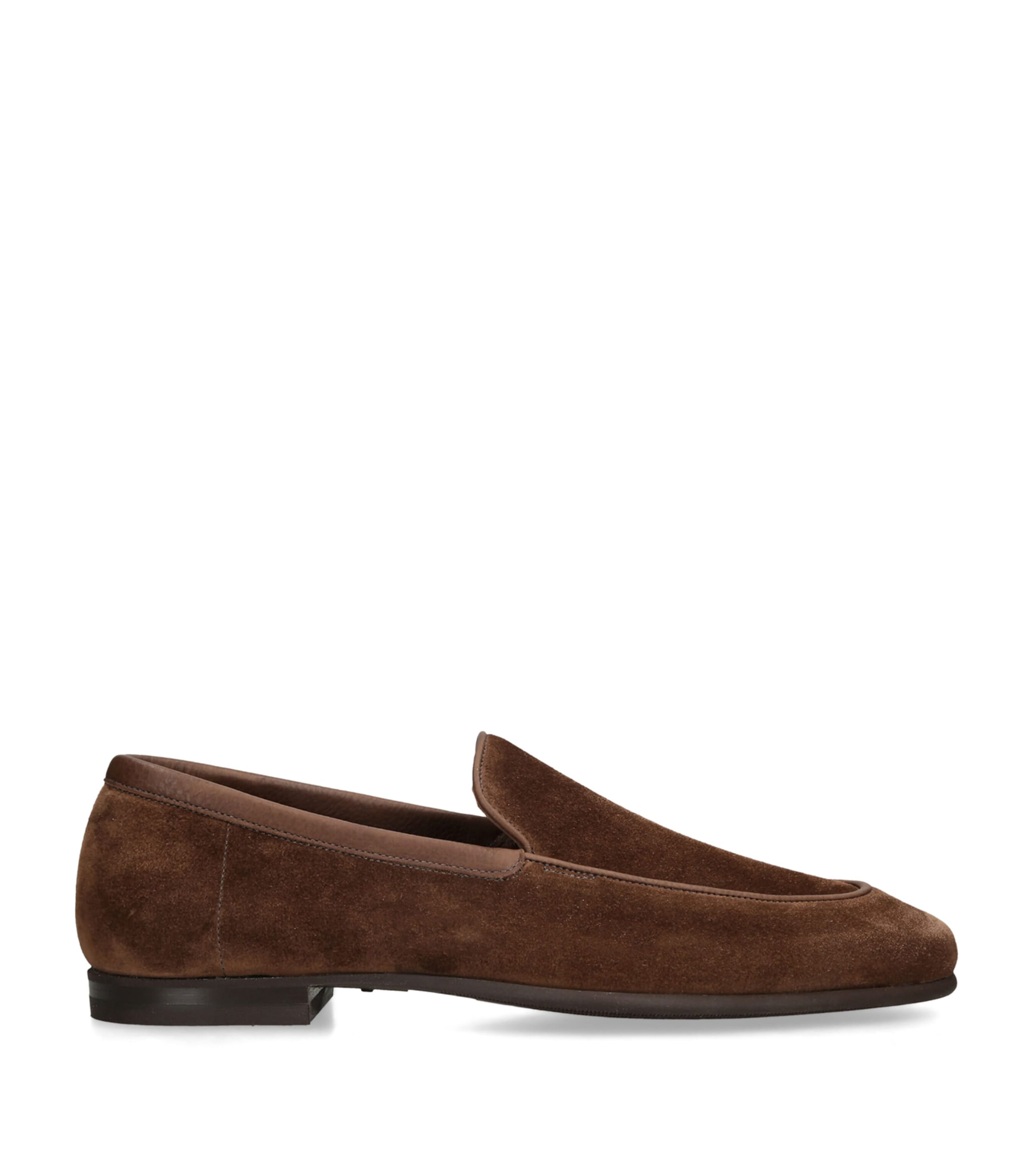 John Lobb Suede Tyne II Loafers Dark Brown Image 1
