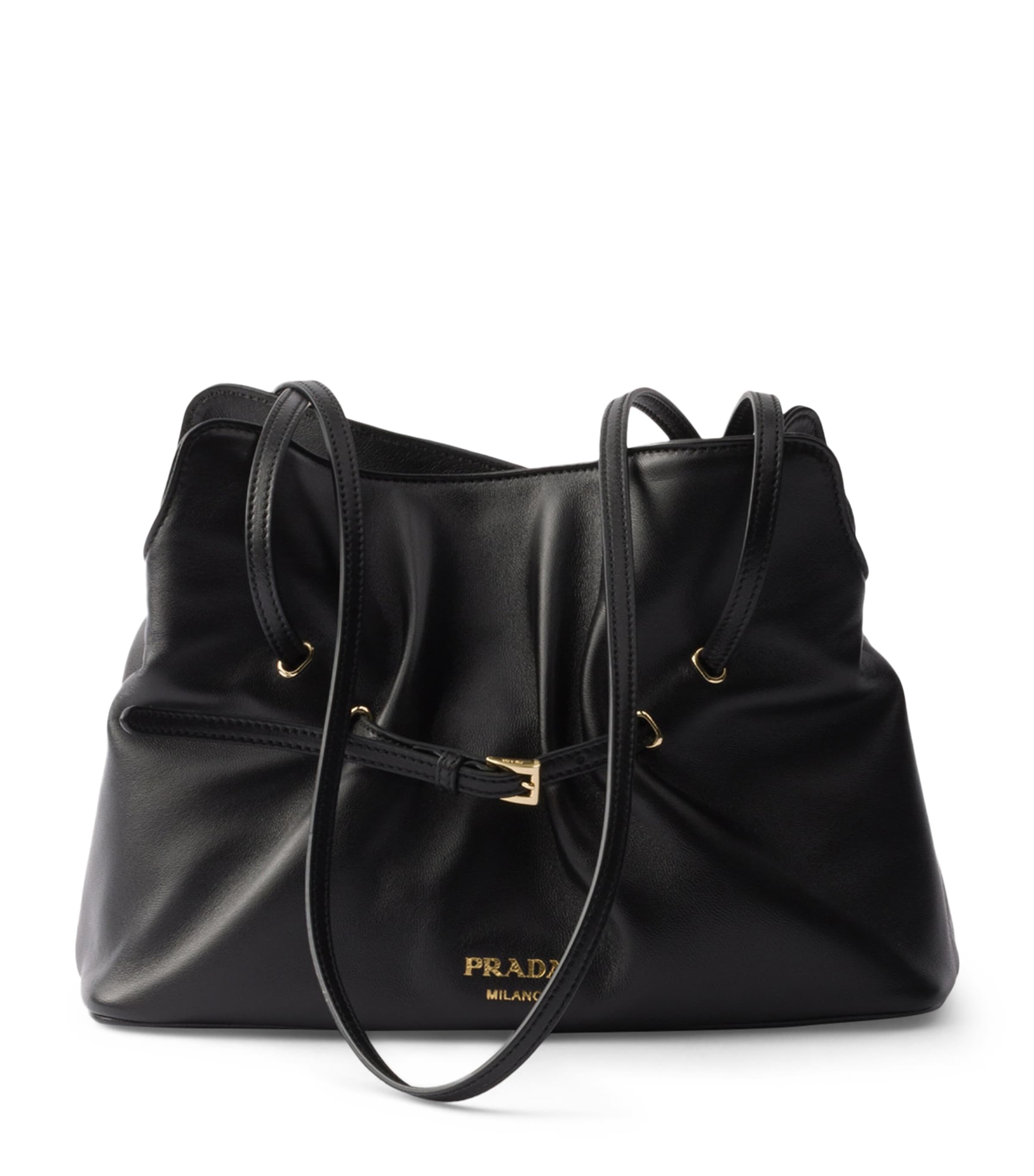 Prada Black Small Leather Dada Shoulder Bag | Harrods MC