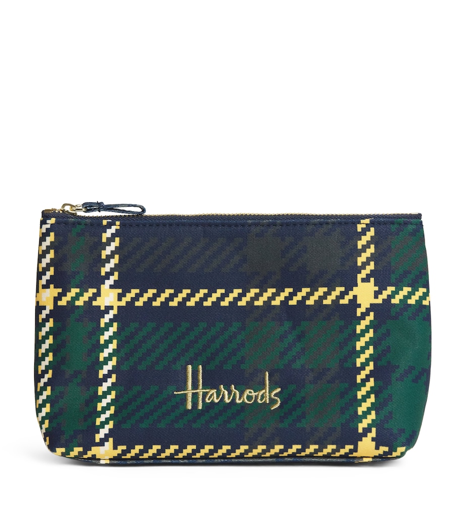 Harrods Small Tartan Logo Pouch Navy Image 1
